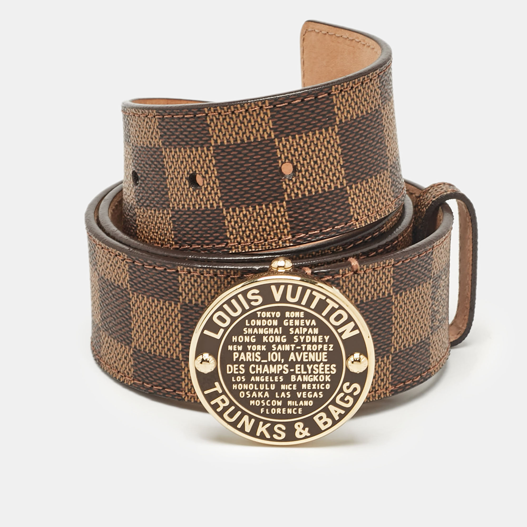 

Louis Vuitton Damier Ebene Canvas Trunks and Bags Belt, Brown