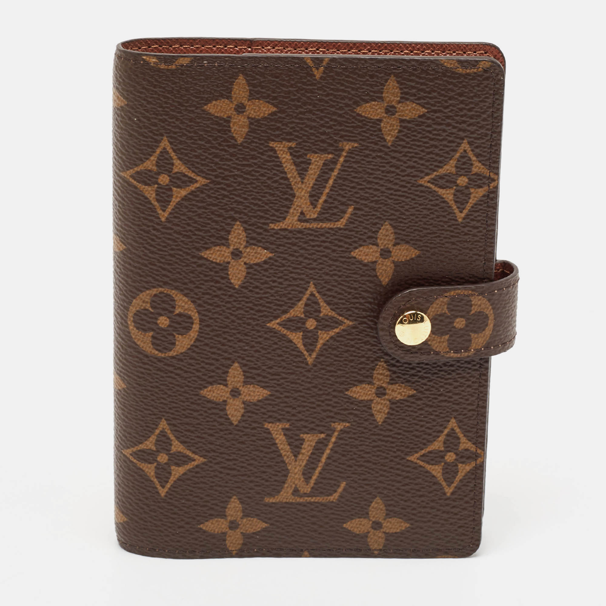 

Louis Vuitton Monogram Canvas Small Ring Agenda PM Cover, Brown