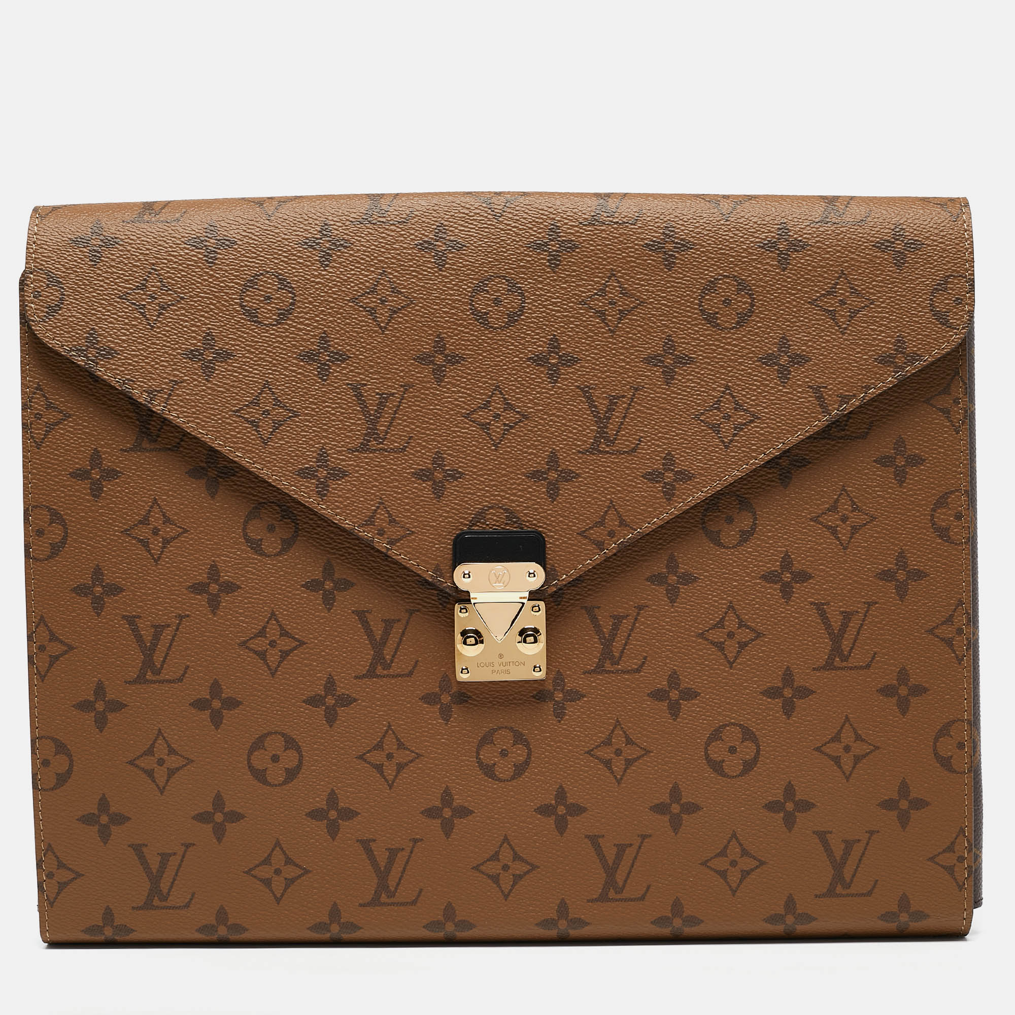 

Louis Vuitton Monogram Reverse Canvas Mark Folder, Brown