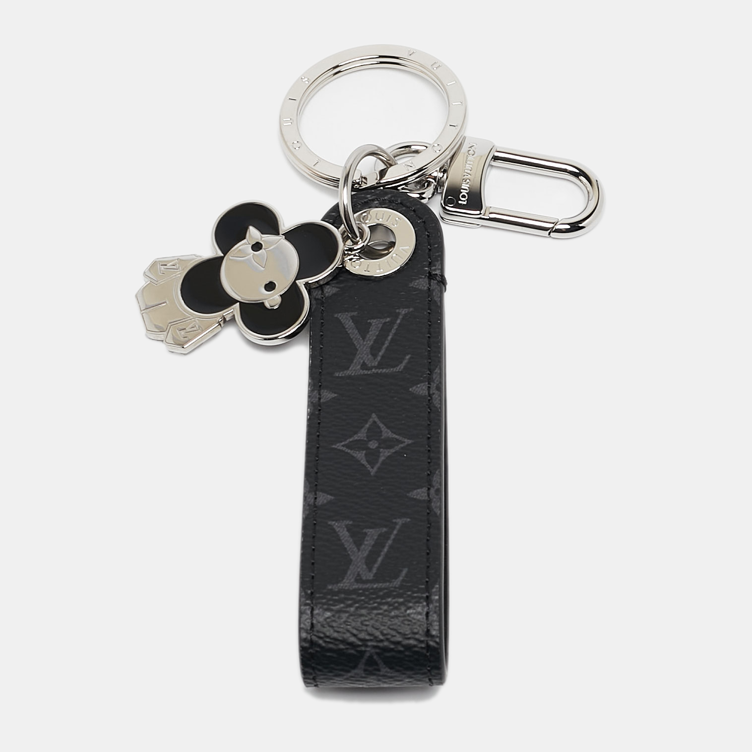 

Louis Vuitton Monogram Eclipse Canvas Vivienne Dragonne Key Holder and Bag Charm, Black