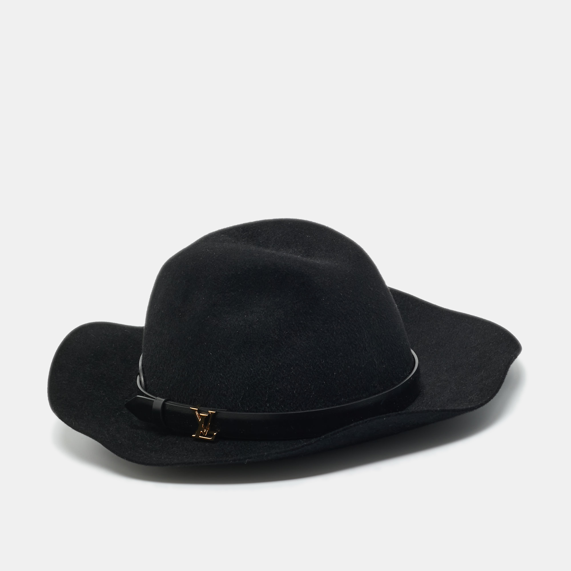 

Louis Vuitton Black Rabbit Felt In Love Fedora Hat M