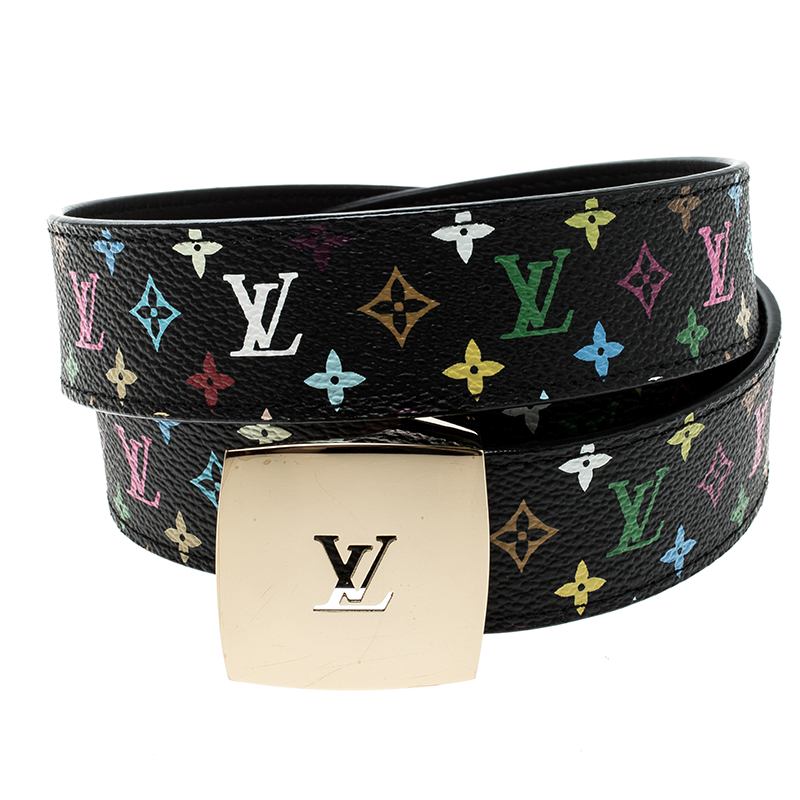Louis Vuitton, Accessories, Louis Vuitton Lv Cut Belt In Black Multicolor  Monogram Canvas
