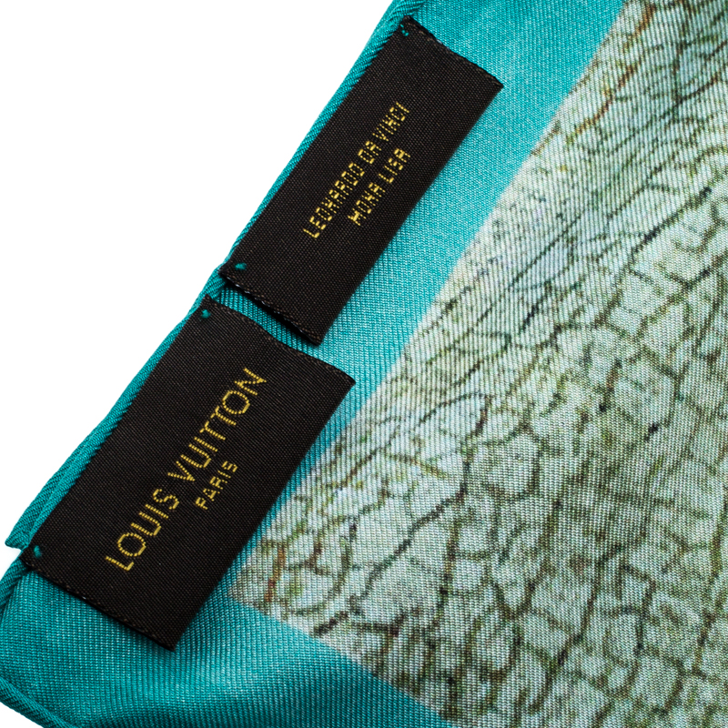 Louis Vuitton X Jeff Koons Monalisa Printed Silk Lurex Embroidered Square Scarf  Louis Vuitton