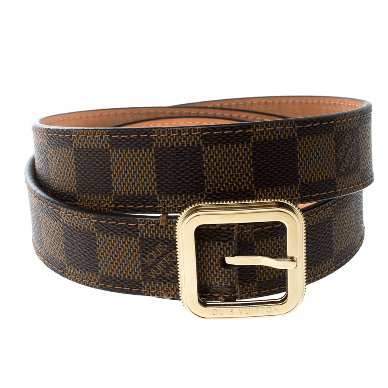 

Louis Vuitton Damier Ebene Canvas Tresor Belt Size, Brown