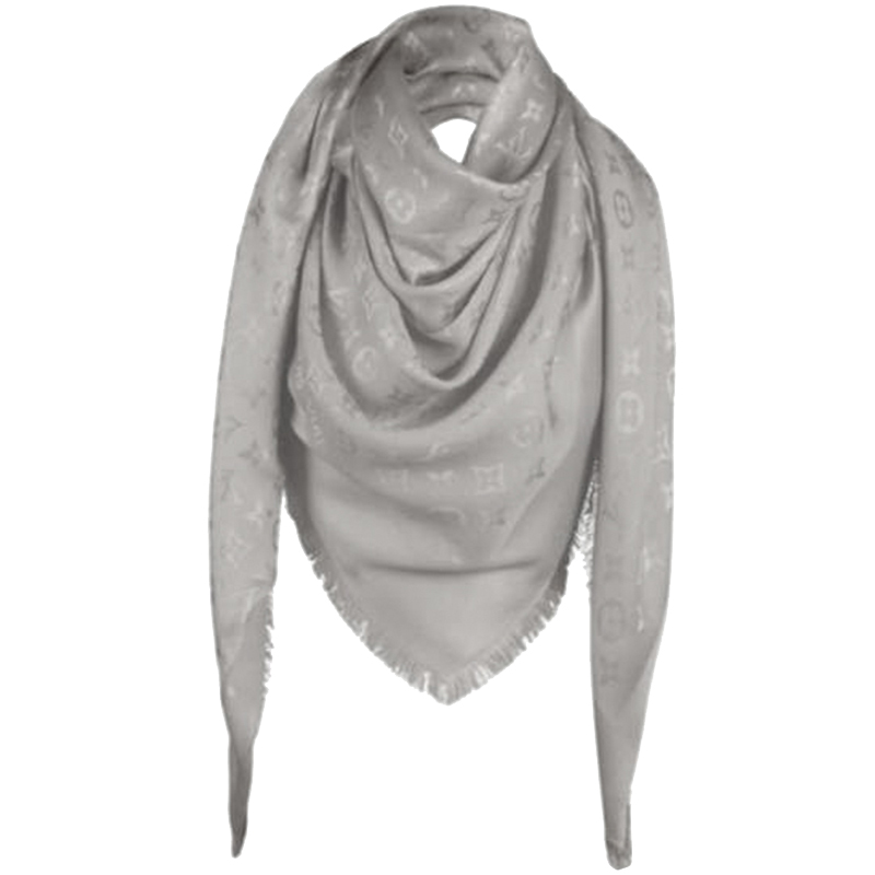 Pre Owned Louis Vuitton Verone Monogram Wool and Silk Shawl