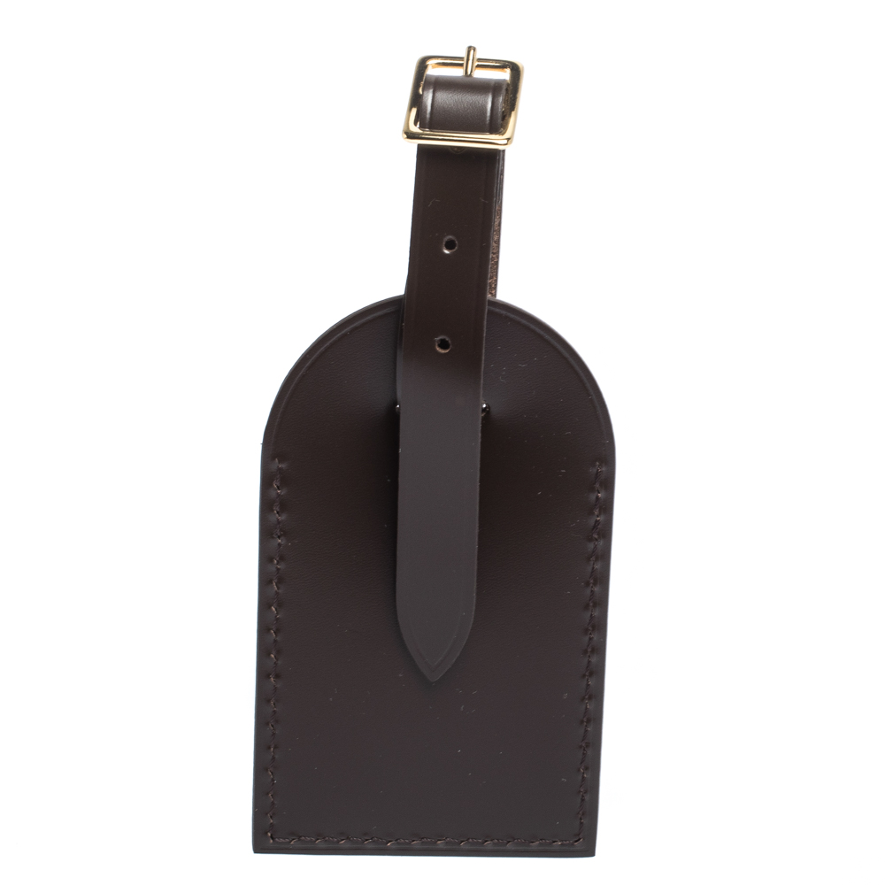 

Louis Vuitton Dark Brown Leather luggage Tag