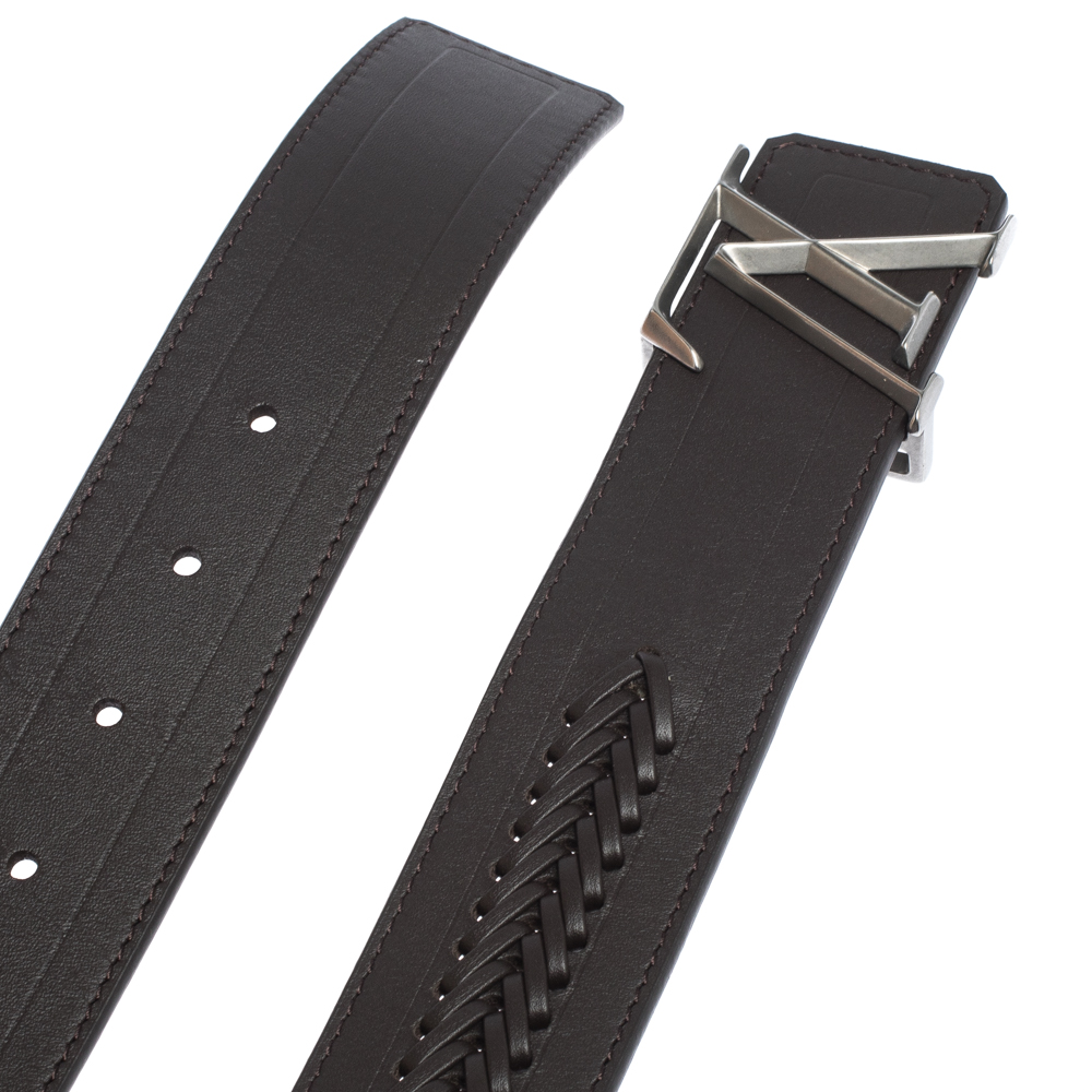 Louis Vuitton Dark Brown Braided Leather LV Initiales Belt 90CM Louis  Vuitton | The Luxury Closet