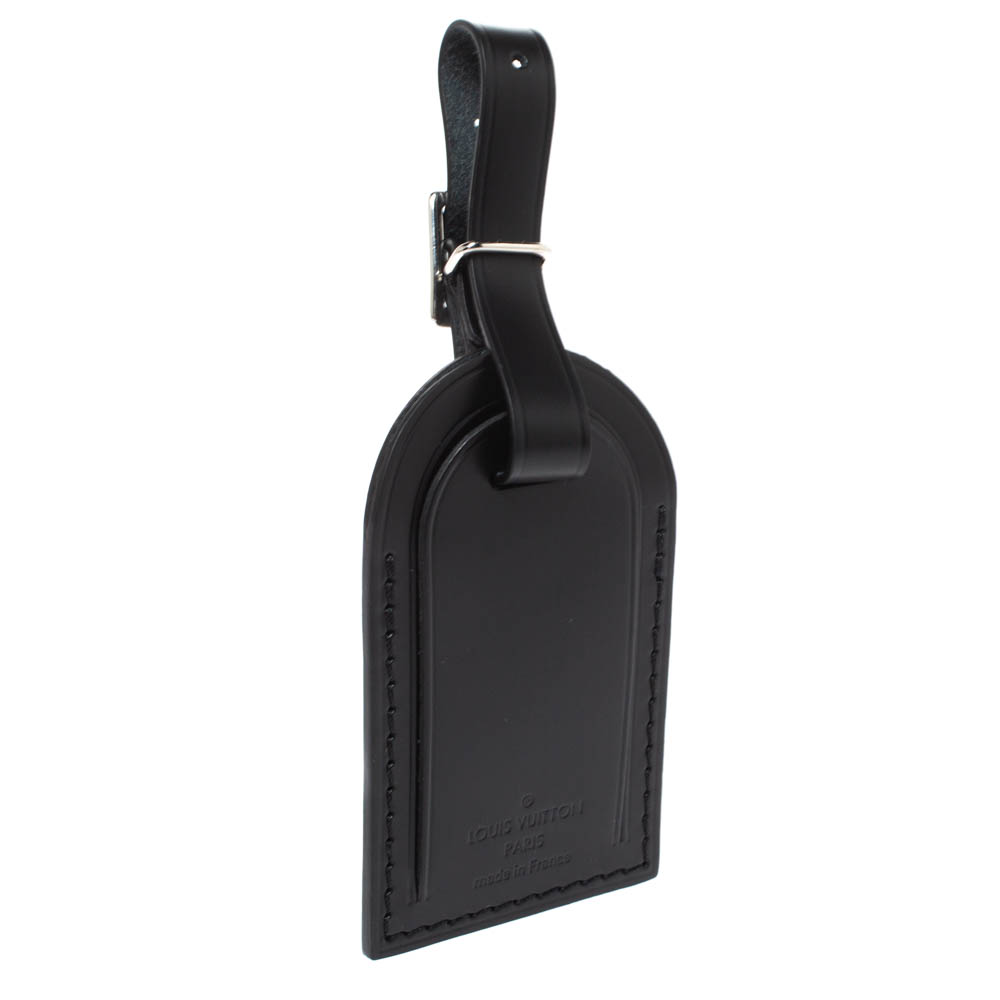 

Louis Vuitton Black Leather Luggage Tag