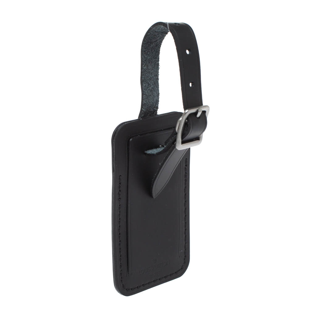 

Louis Vuitton Black Leather Luggage Name Tag