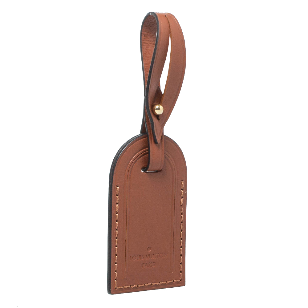 

Louis Vuitton Tan Leather Luggage Name Tag