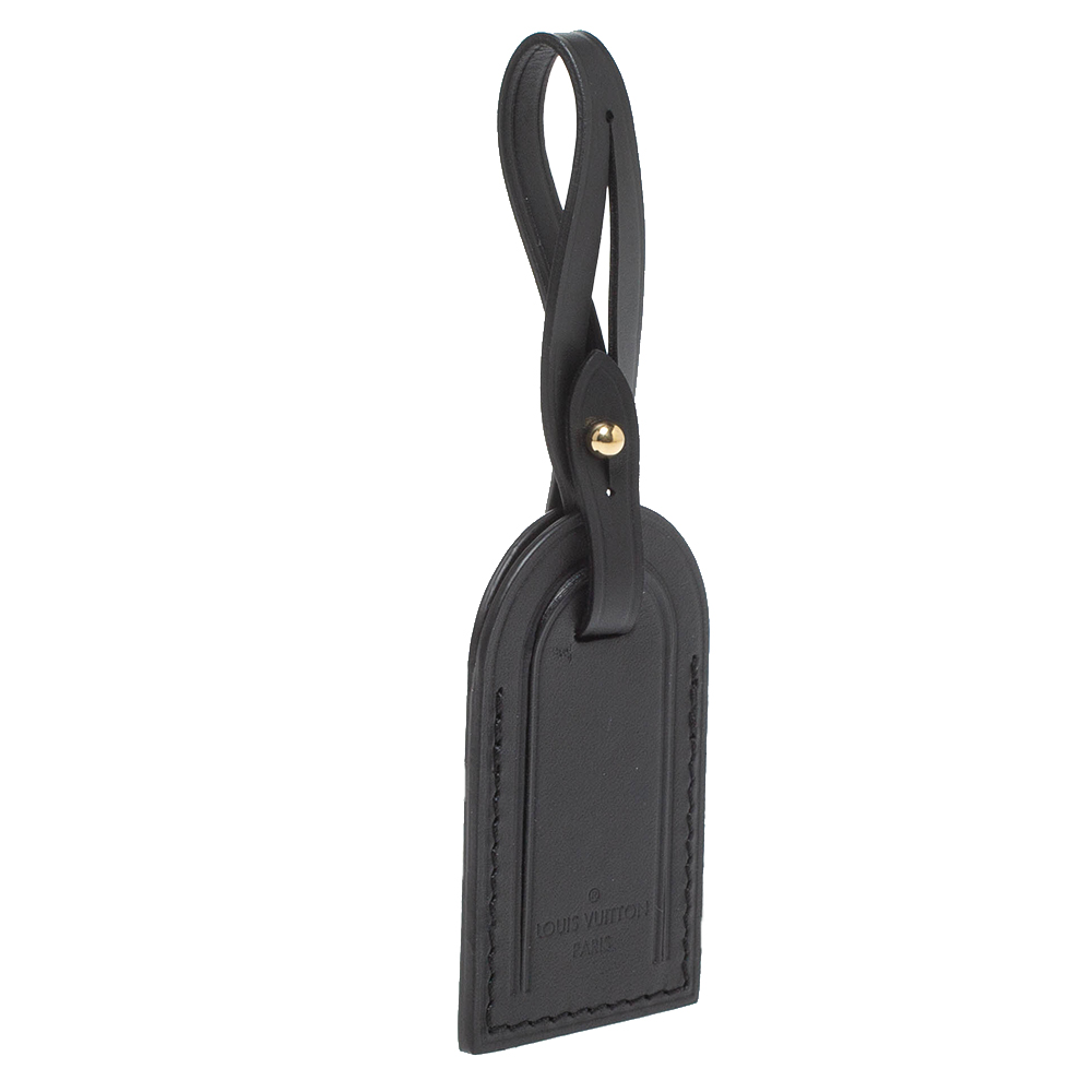 

Louis Vuitton Black Leather Luggage Name Tag