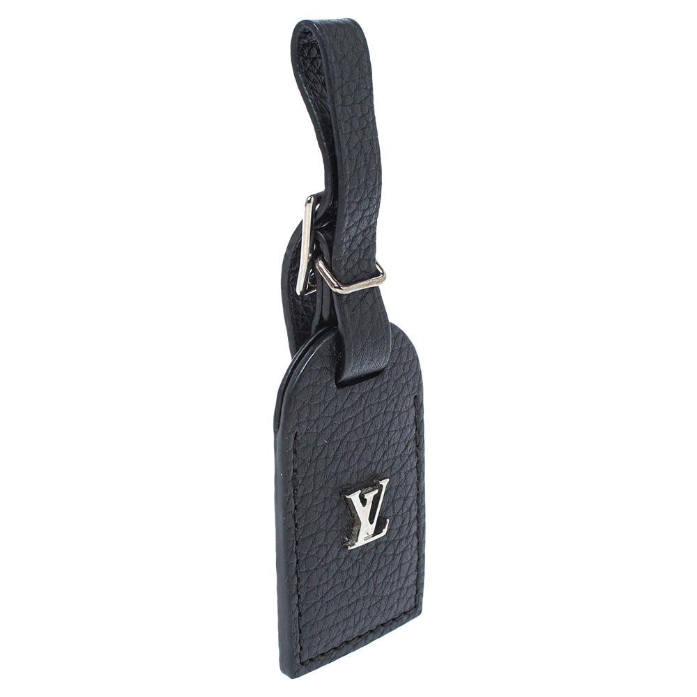 

Louis Vuitton Black Leather Luggage Name Tag