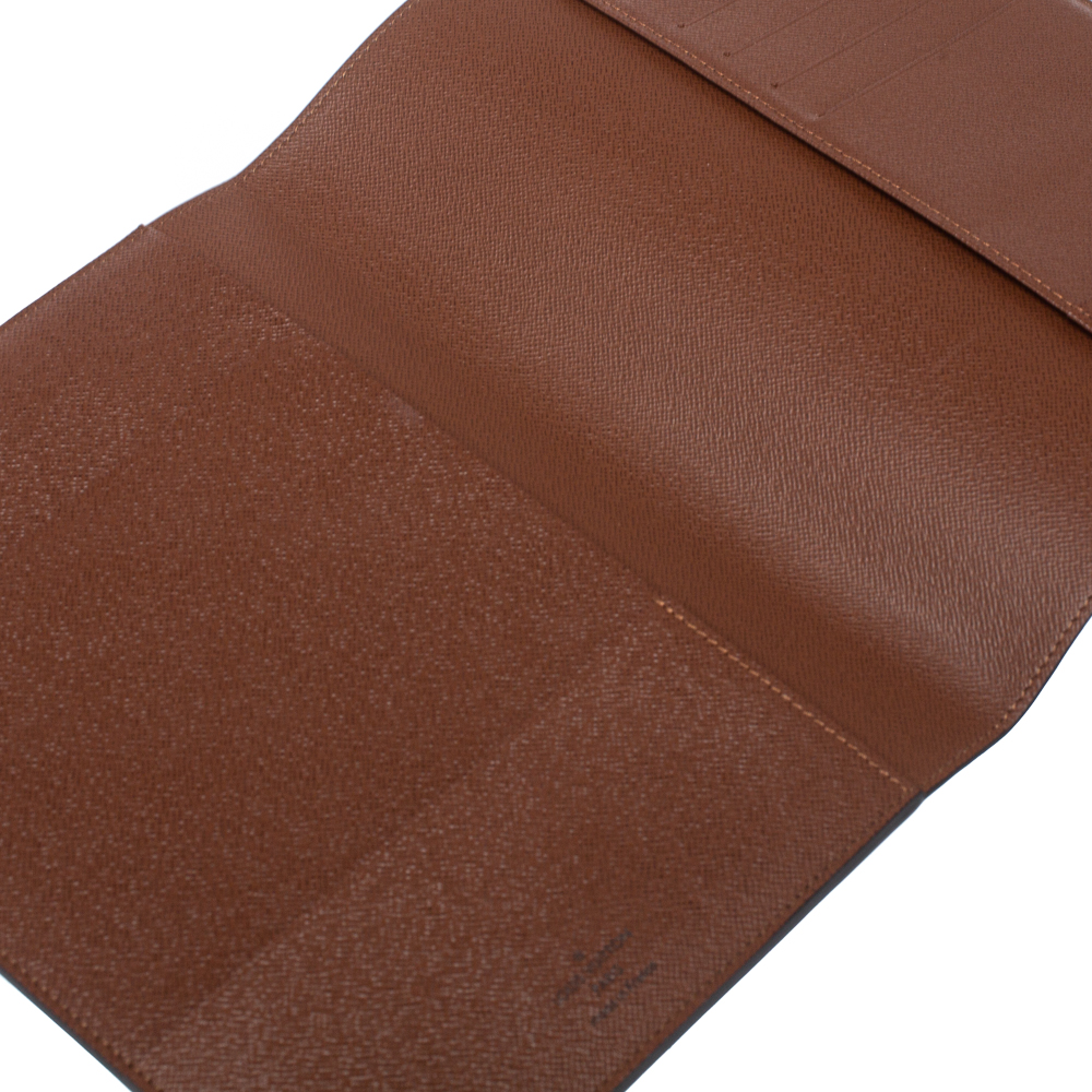 

Louis Vuitton Coated Canvas Desk Agenda Cover, Brown
