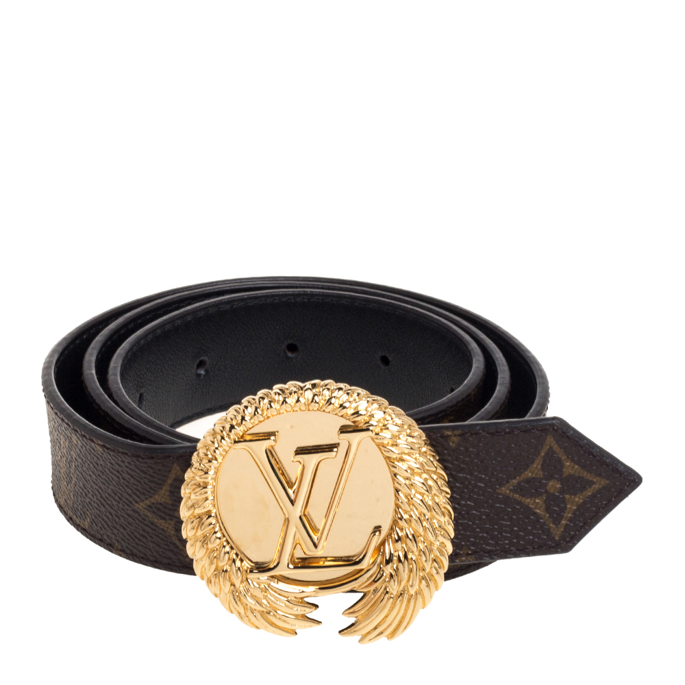 

Louis Vuitton Black Monogram Canvas and Leather Angel Wing Belt