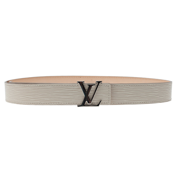 Pre Owned Louis Vuitton Ivory Epi Leather Initials Belt 85CM