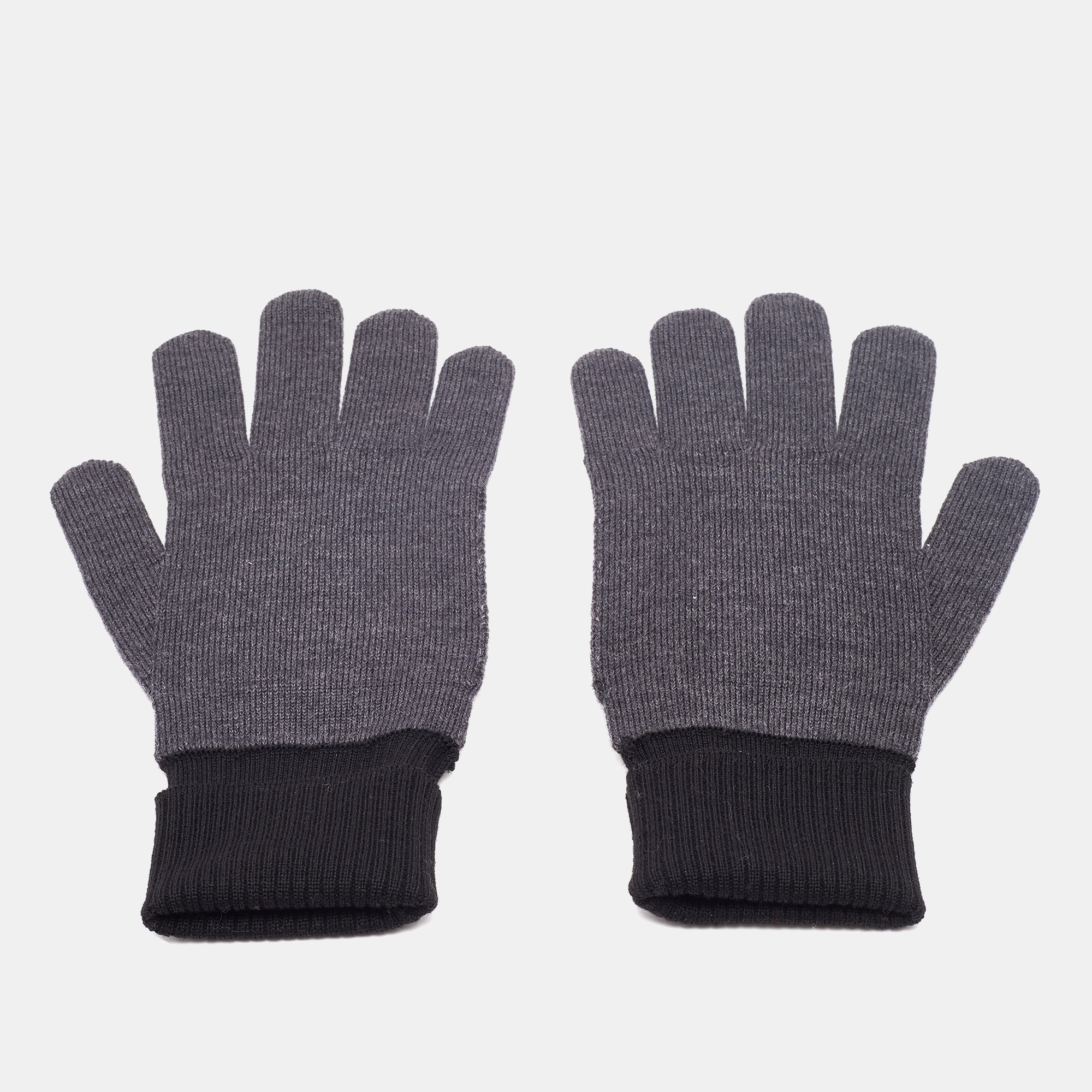 

Louis Vuitton Anthracite Grey Logo Intarsia Knit Gloves