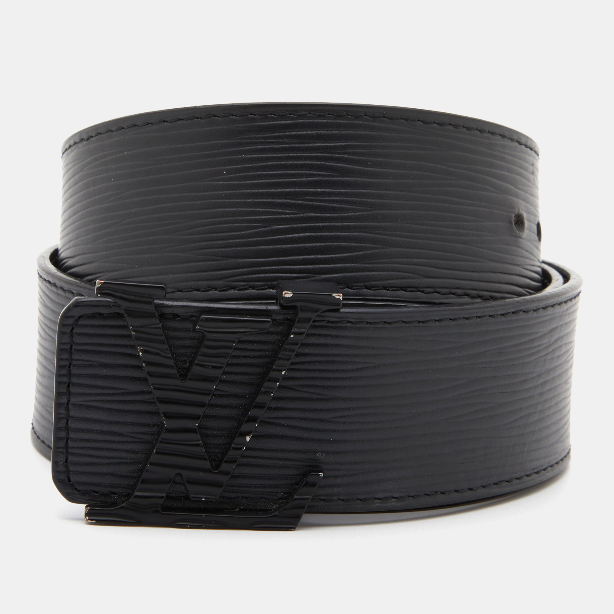 مملوكة مسبقًا Louis Vuitton Black Epi Leather Initials Belt 85 CM