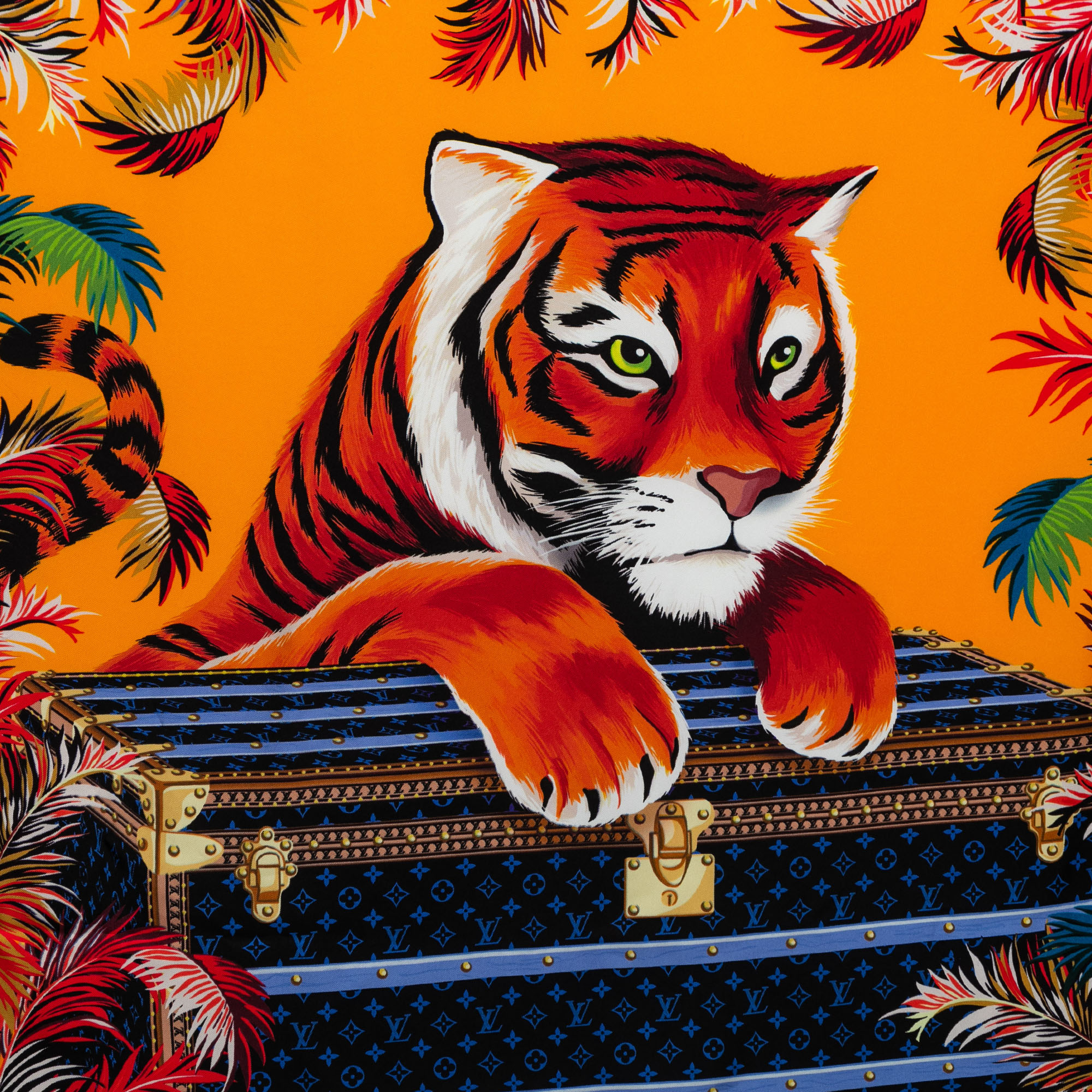 Louis Vuitton Multicolor Precious Tiger Double Face Silk Scarf