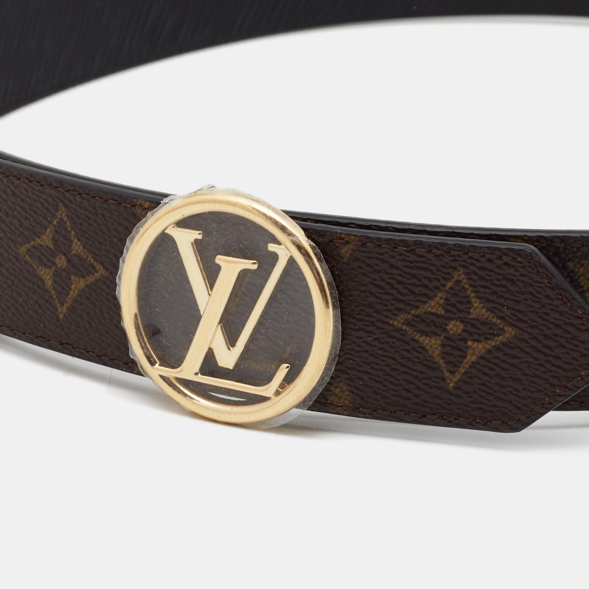 

Louis Vuitton Black Monogram Canvas LV Circle Reversible Belt