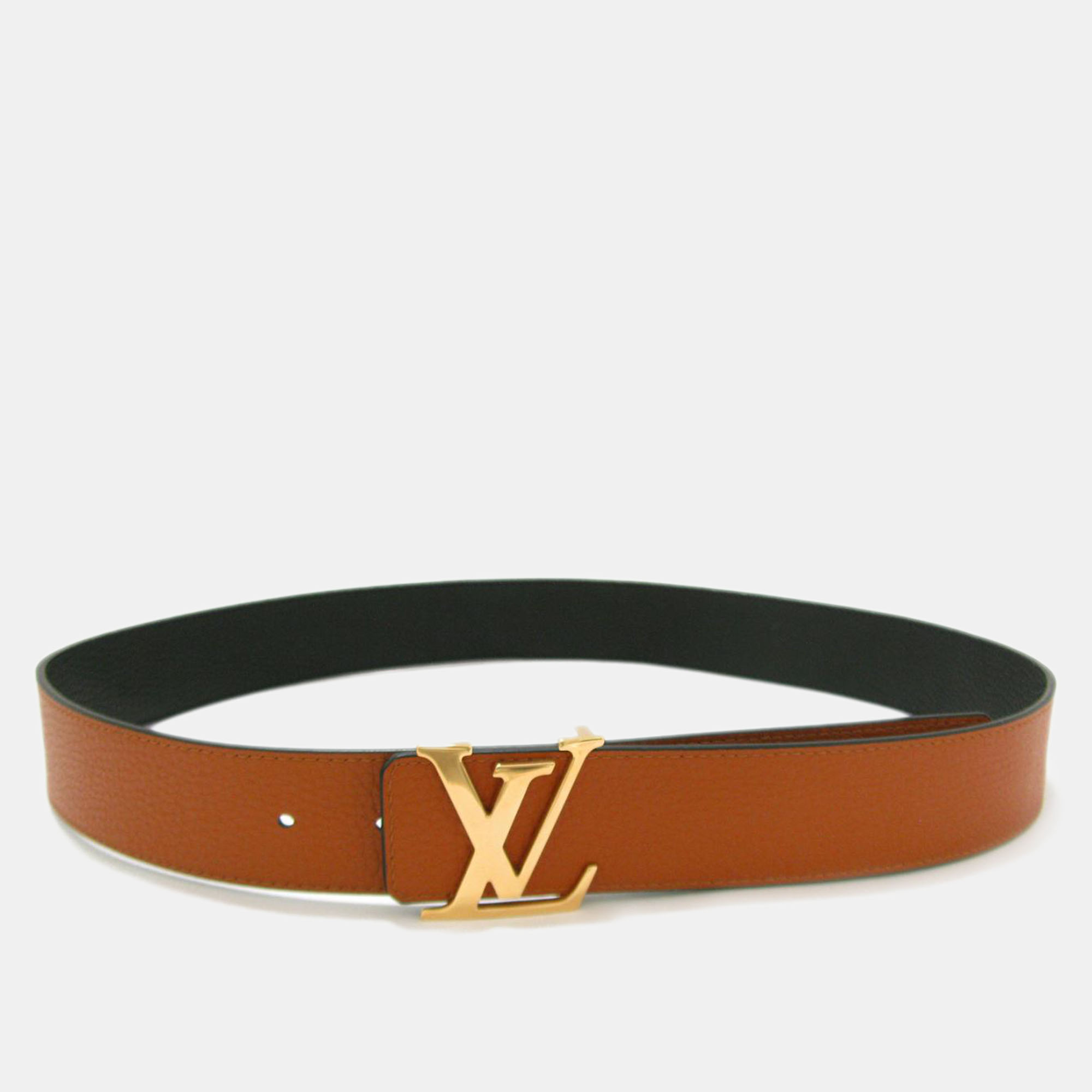 

Louis Vuitton Black Leather Gold-Tone Buckle Belt