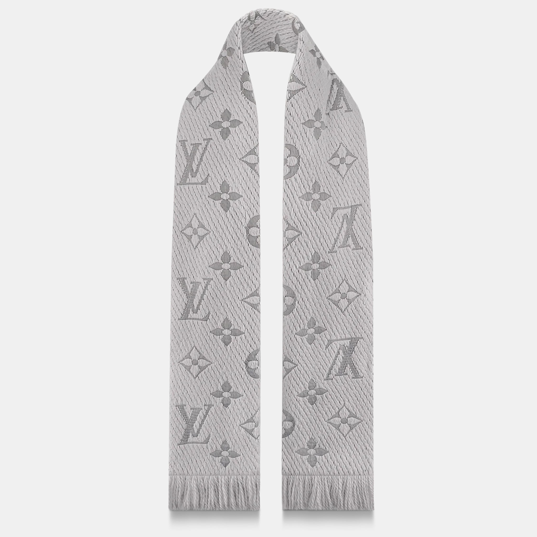 

Louis Vuitton Pearl Grey Logomania Scarf