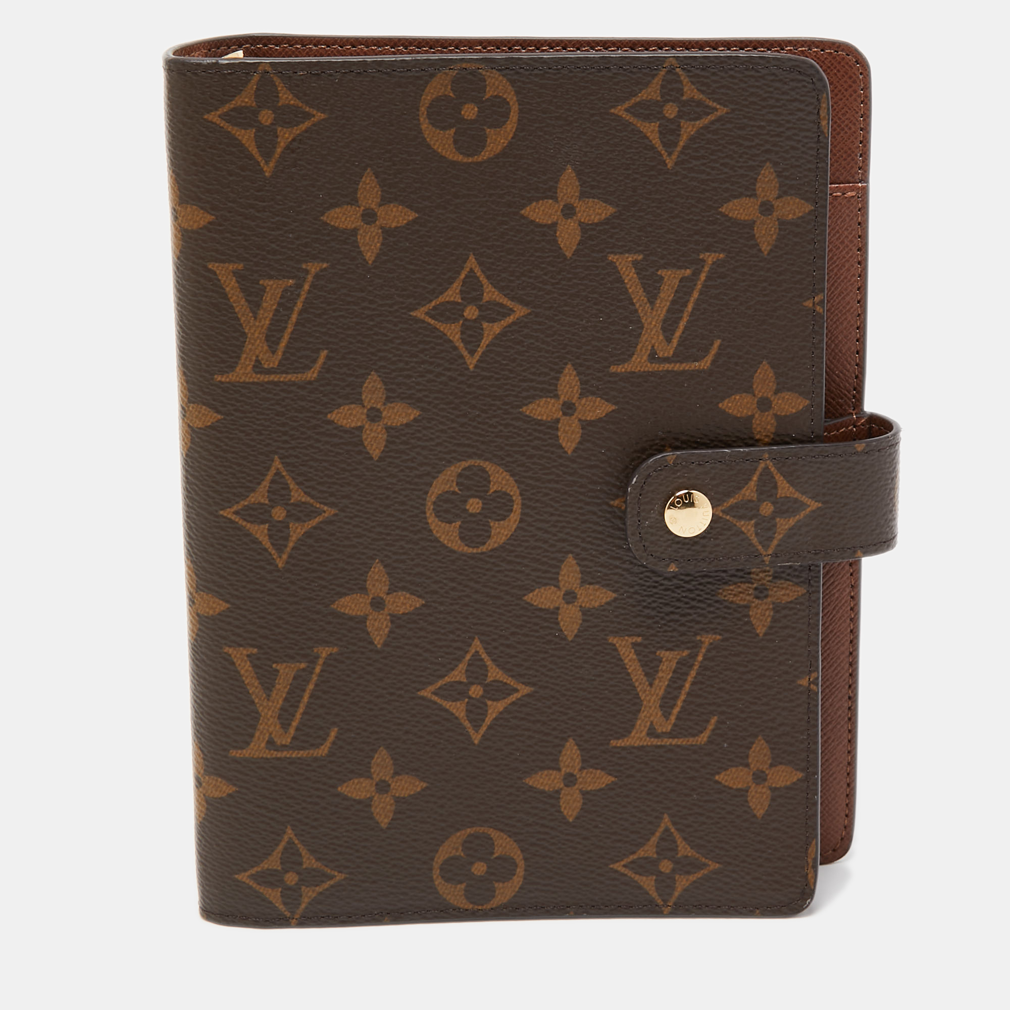Pre Owned Louis Vuitton Monogram Canvas Medium Ring Agenda Cover