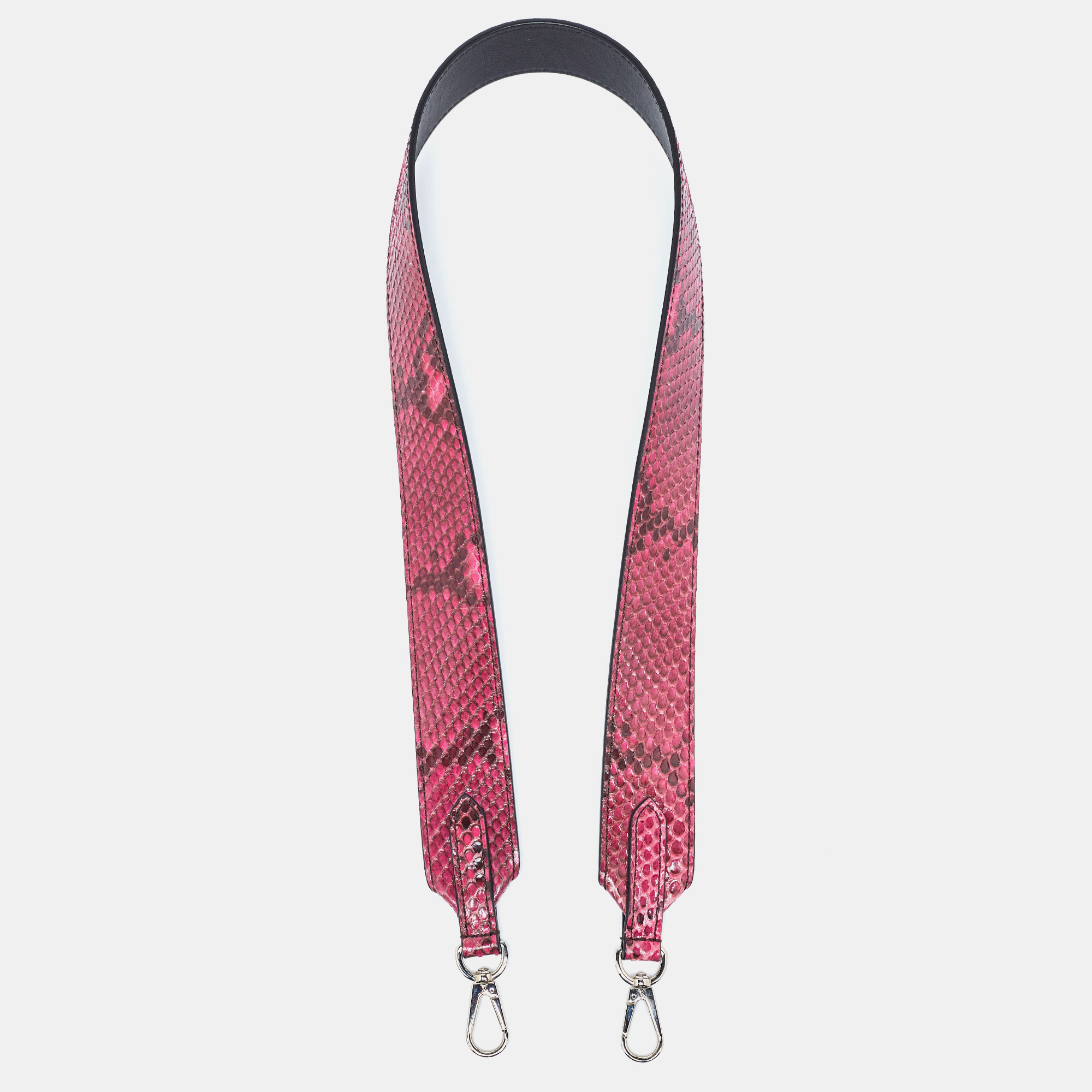 Pre-owned Louis Vuitton Fuchsia Python Bandoulière Shoulder Bag Strap In Pink