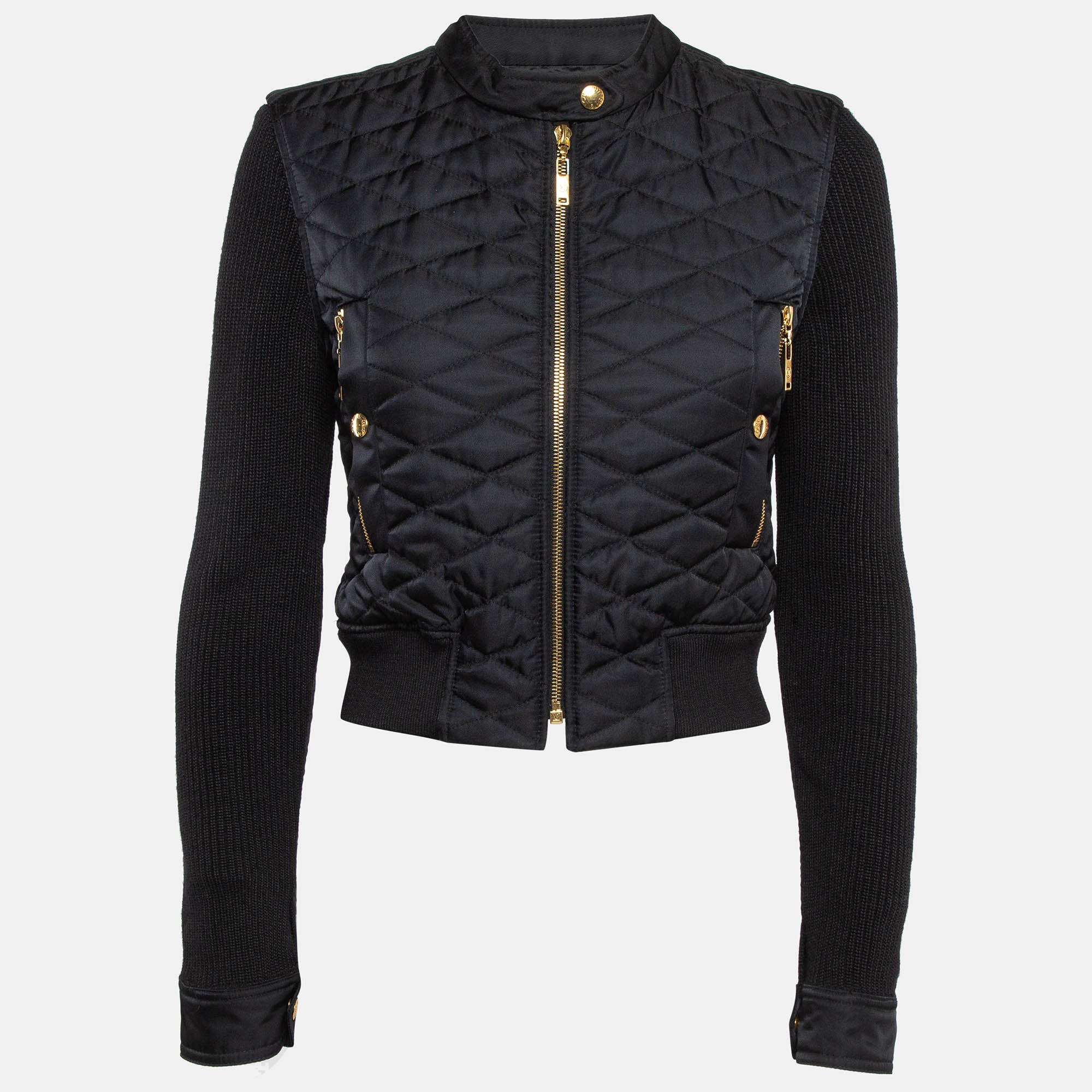 

Louis Vuitton Black Quilted Synthetic & Knit Jacket S