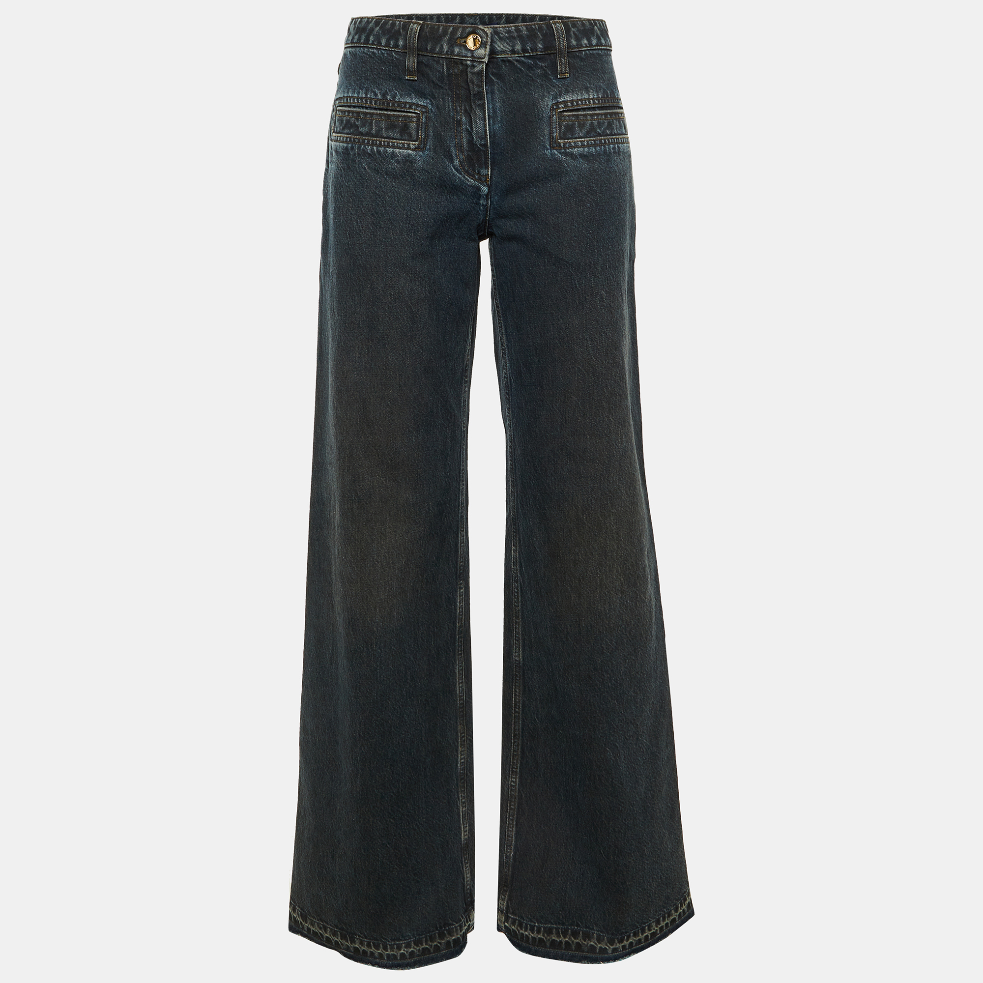

Louis Vuitton Dark Blue Denim Flared Jeans M/Waist 30", Navy blue