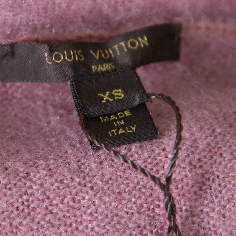 Louis Vuitton Dusty Pink Mohair Rib Knit Tapered Waist Sweater XS