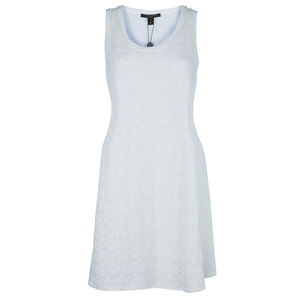 Louis Vuitton Monogram Crochet Linen Sleeveless Dress M