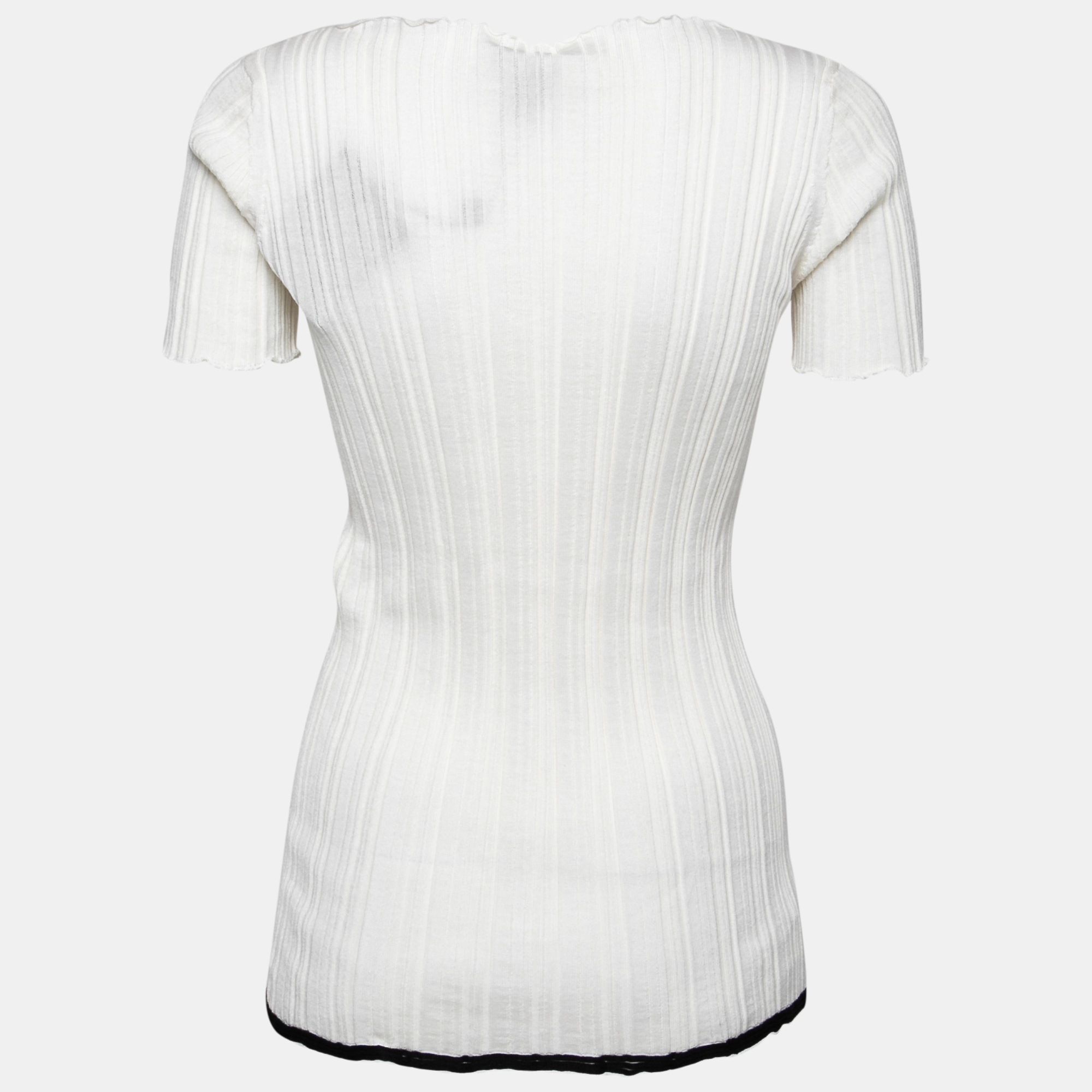 

Louis Vuitton Cream Wool Boat Neck Top