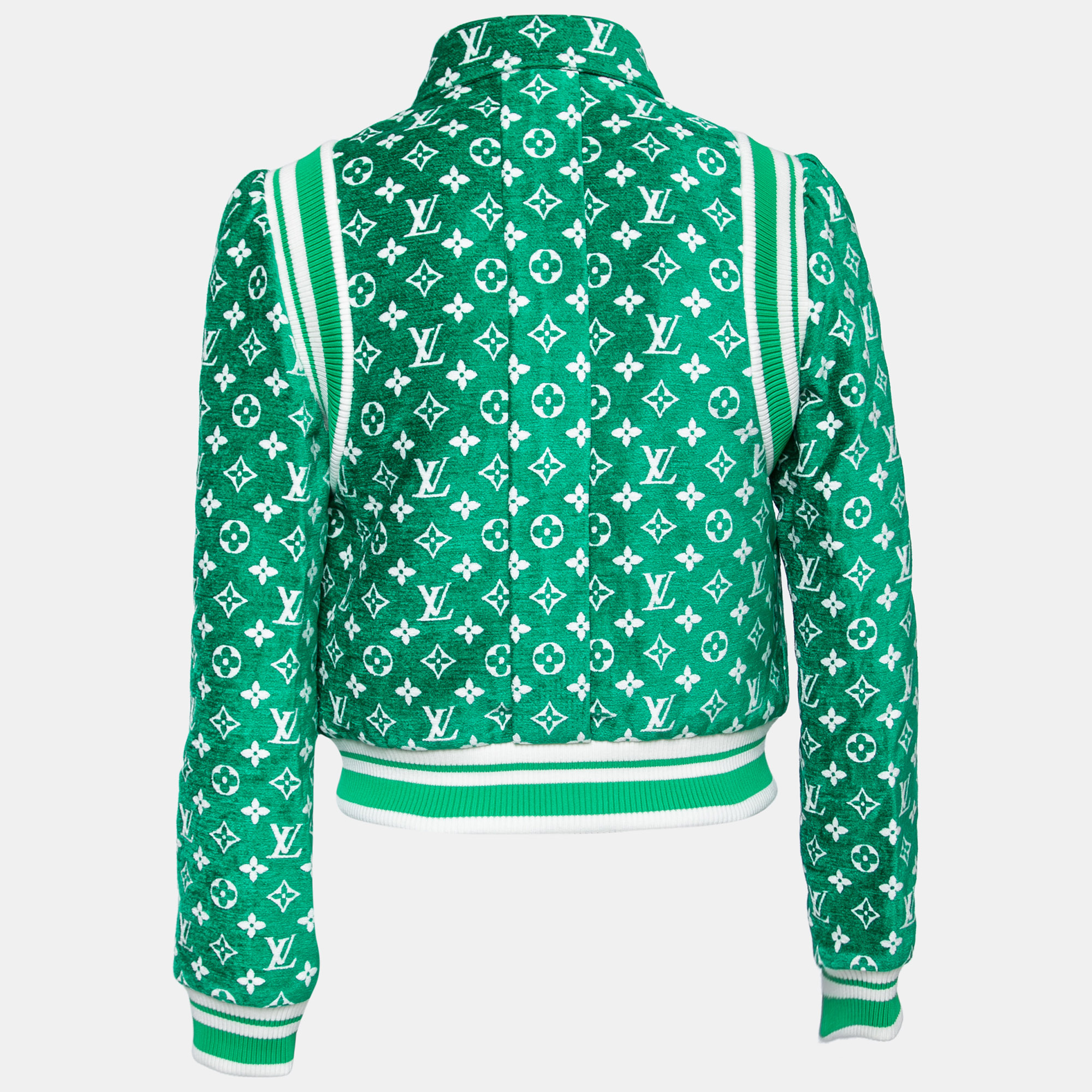 

Louis Vuitton Green Monogram Velour Bomber Jacket