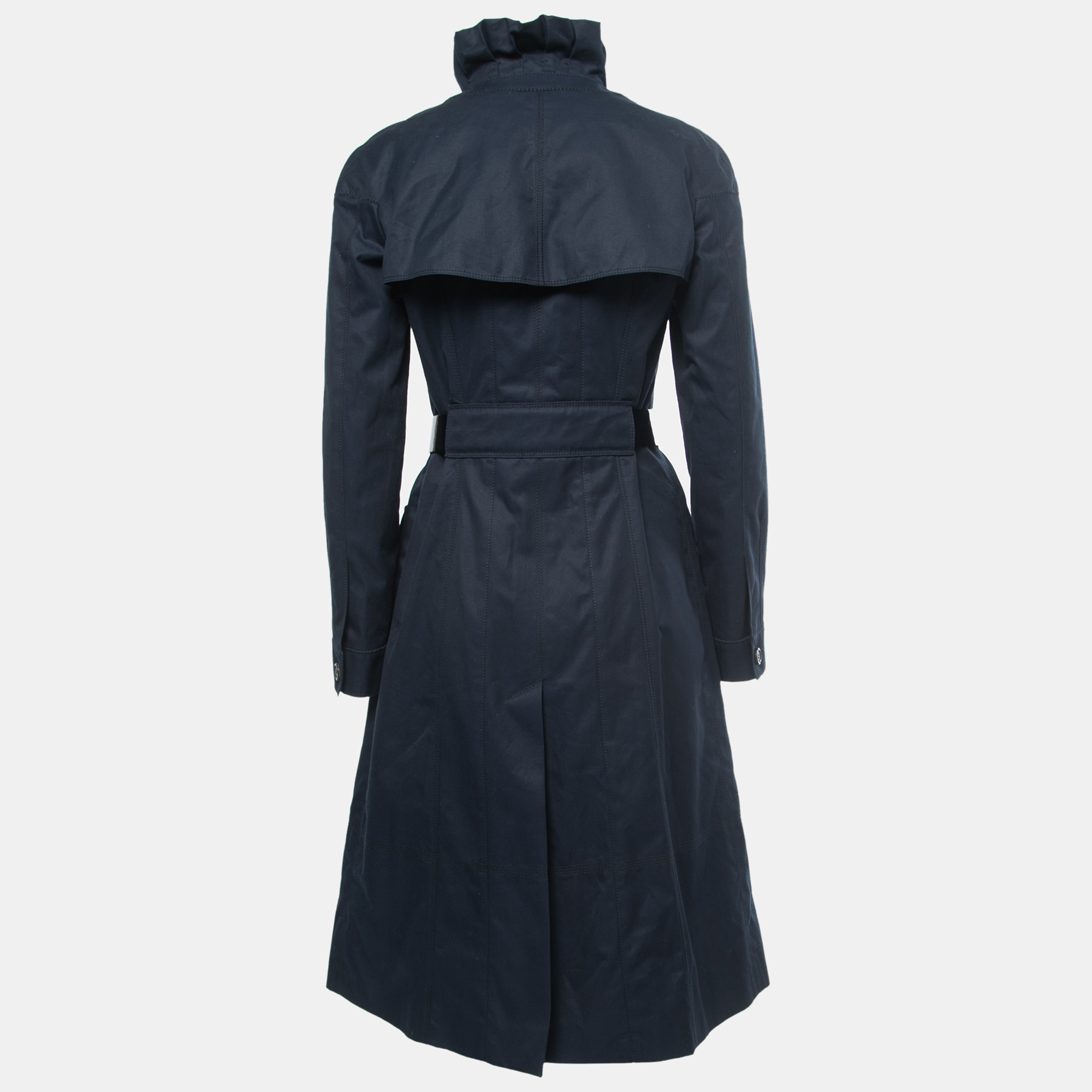 Louis Vuitton - Authenticated Trench Coat - Cotton Navy Plain For Woman, Very Good condition