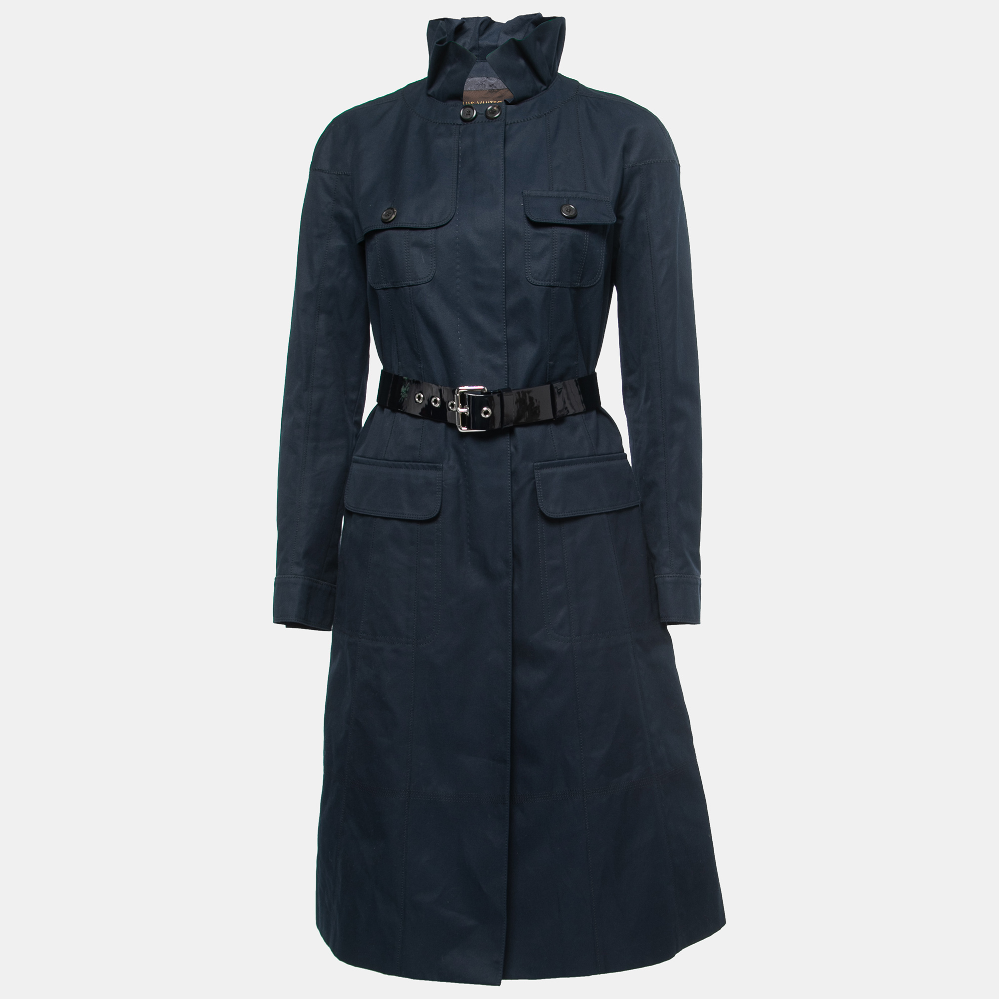 Louis Vuitton Navy Blue Cotton Single-Breasted Trench Coat M Louis Vuitton