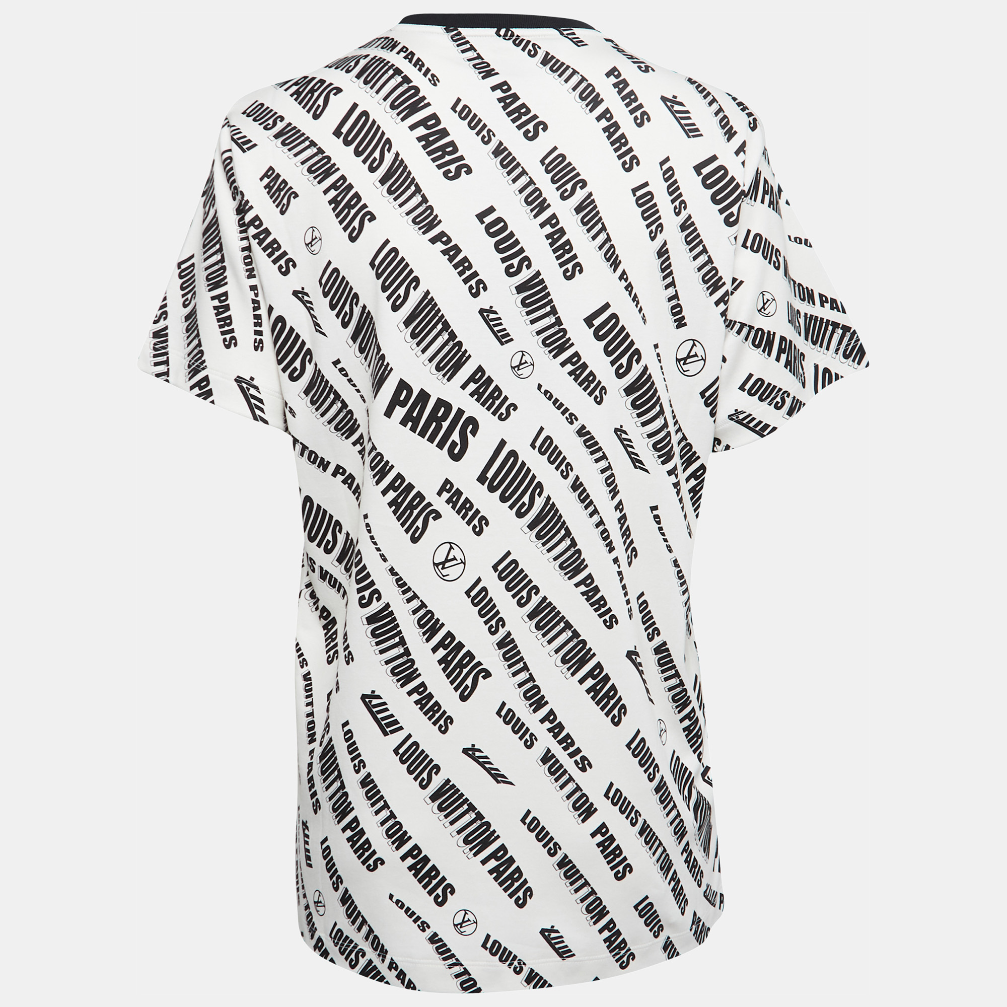 

Louis Vuitton Fornasetti Off-White Logo Vase Printed Cotton Half Sleeve Chain Detail Crew Neck T-Shirt