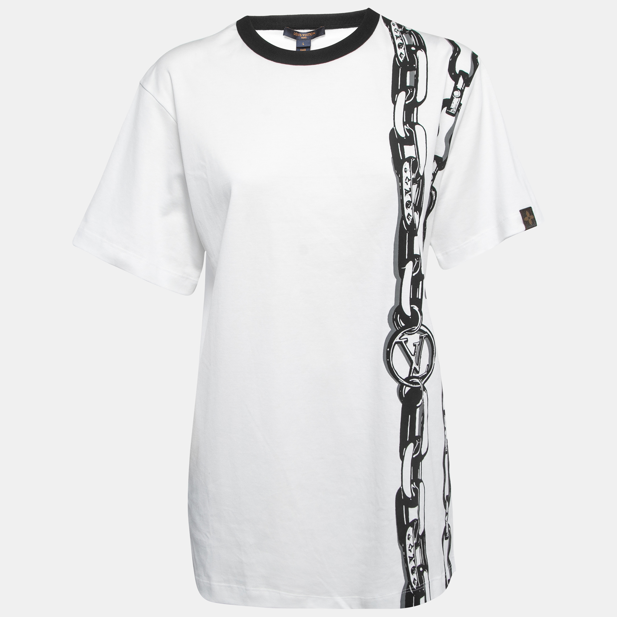 Louis Vuitton Womens Print T-Shirt White L