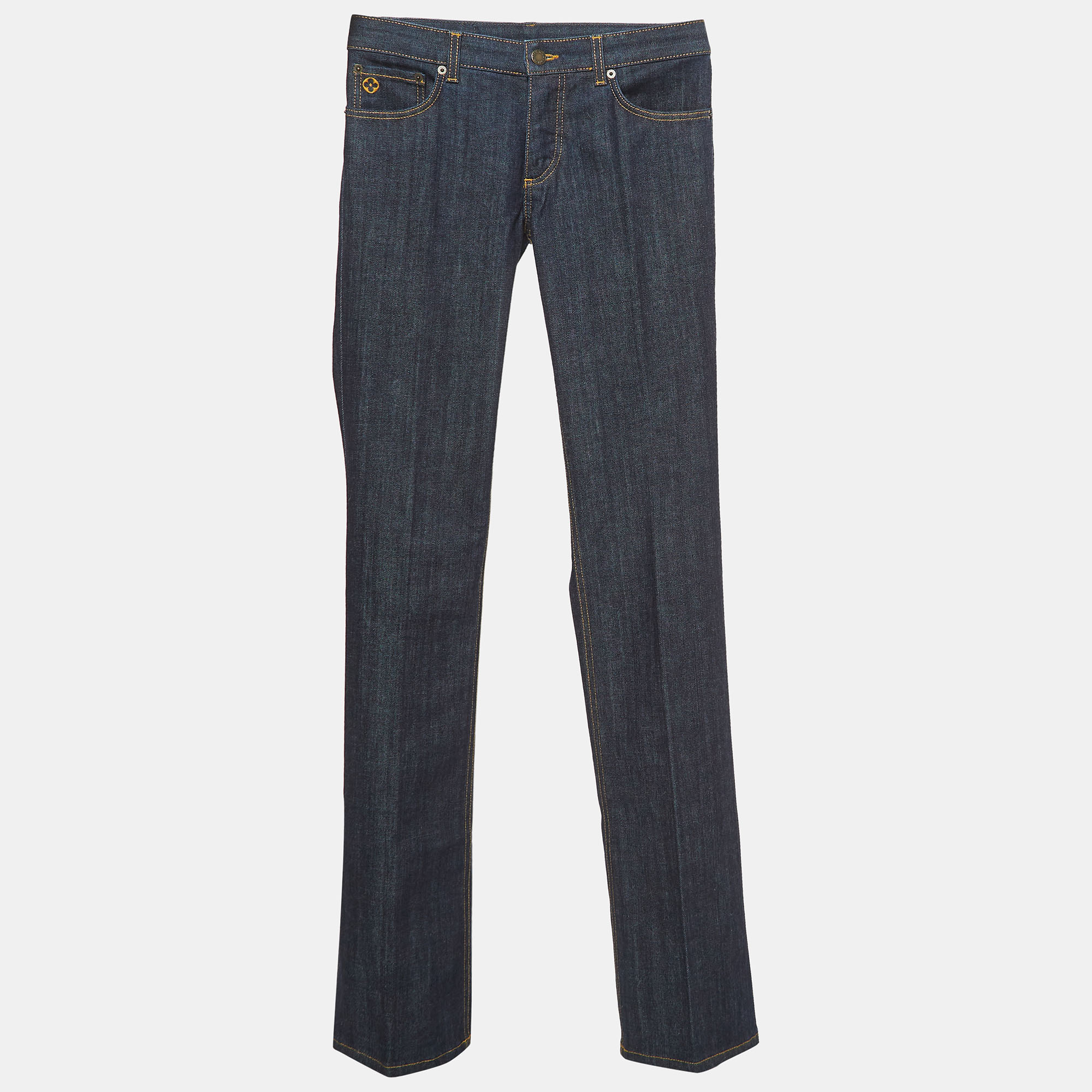 

Louis Vuitton Vintage Blue Denim Low-Rise Boot-Leg Jeans
