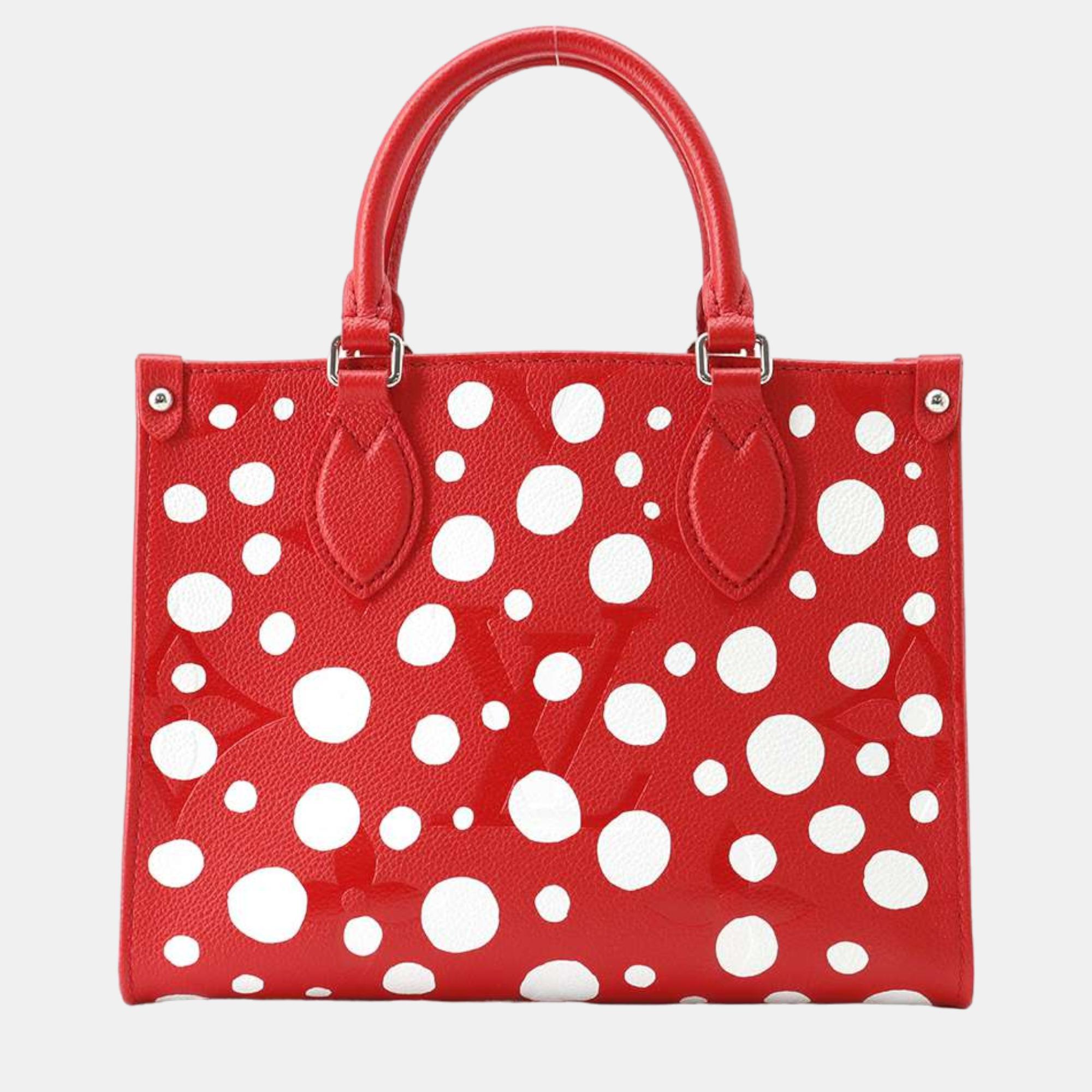 

Louis Vuitton Leather Red/White LV x YK On the Go PM Tote Bag