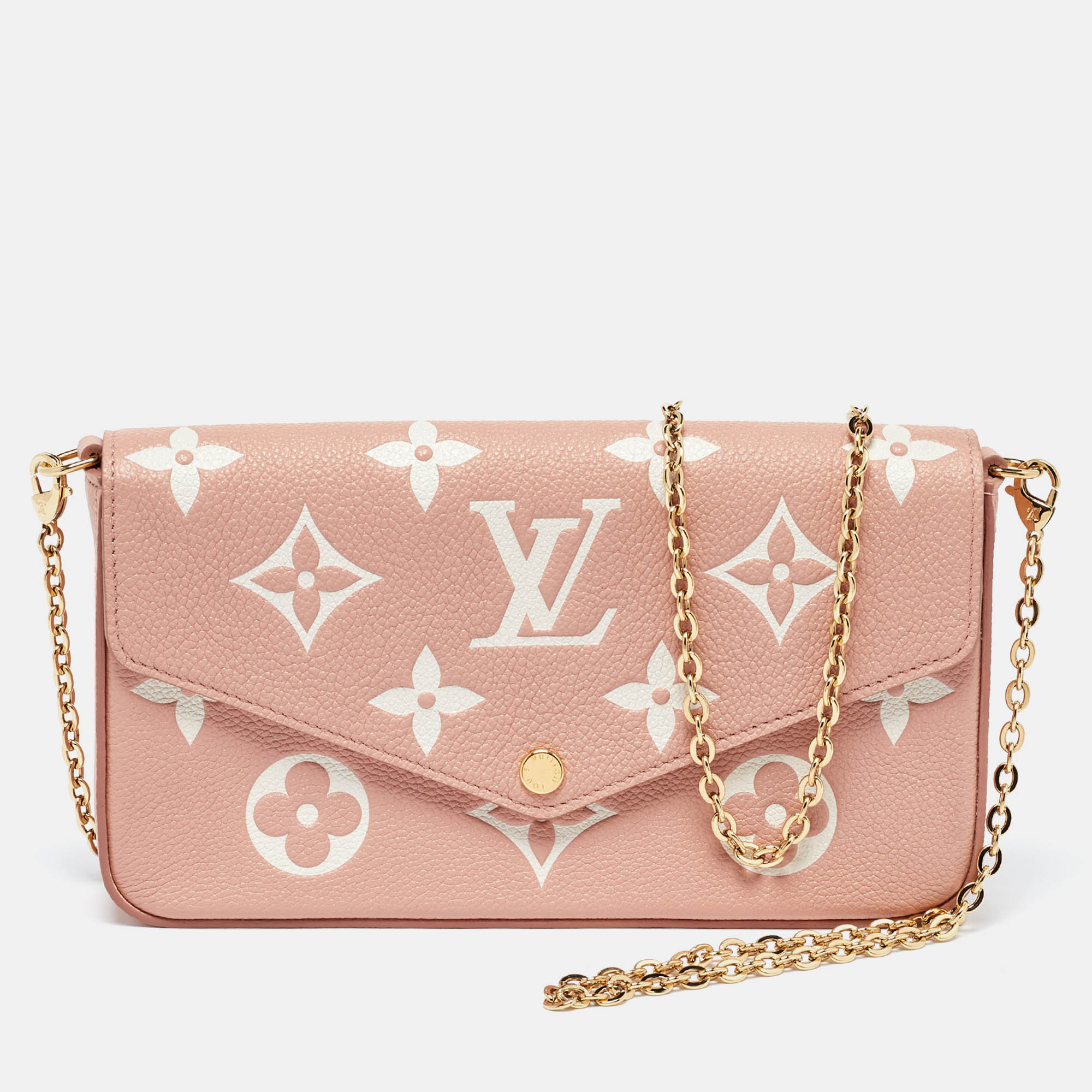 

Louis Vuitton Rose Trianon Giant Monogram Empreinte Leather Felicie Pochette Bag, Pink