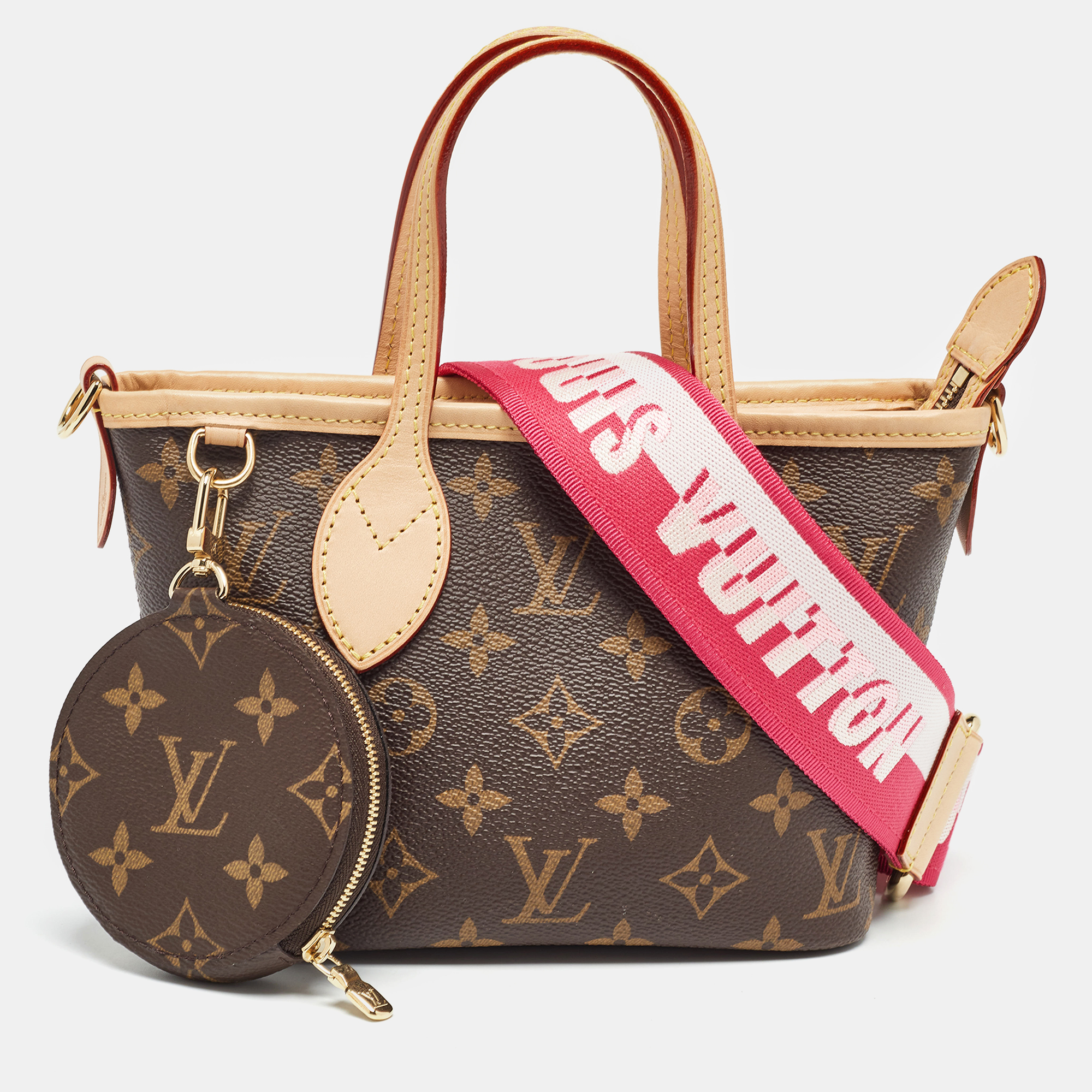 

Louis Vuitton Rose Peony Monogram Canvas Neverfull BB Bag, Brown