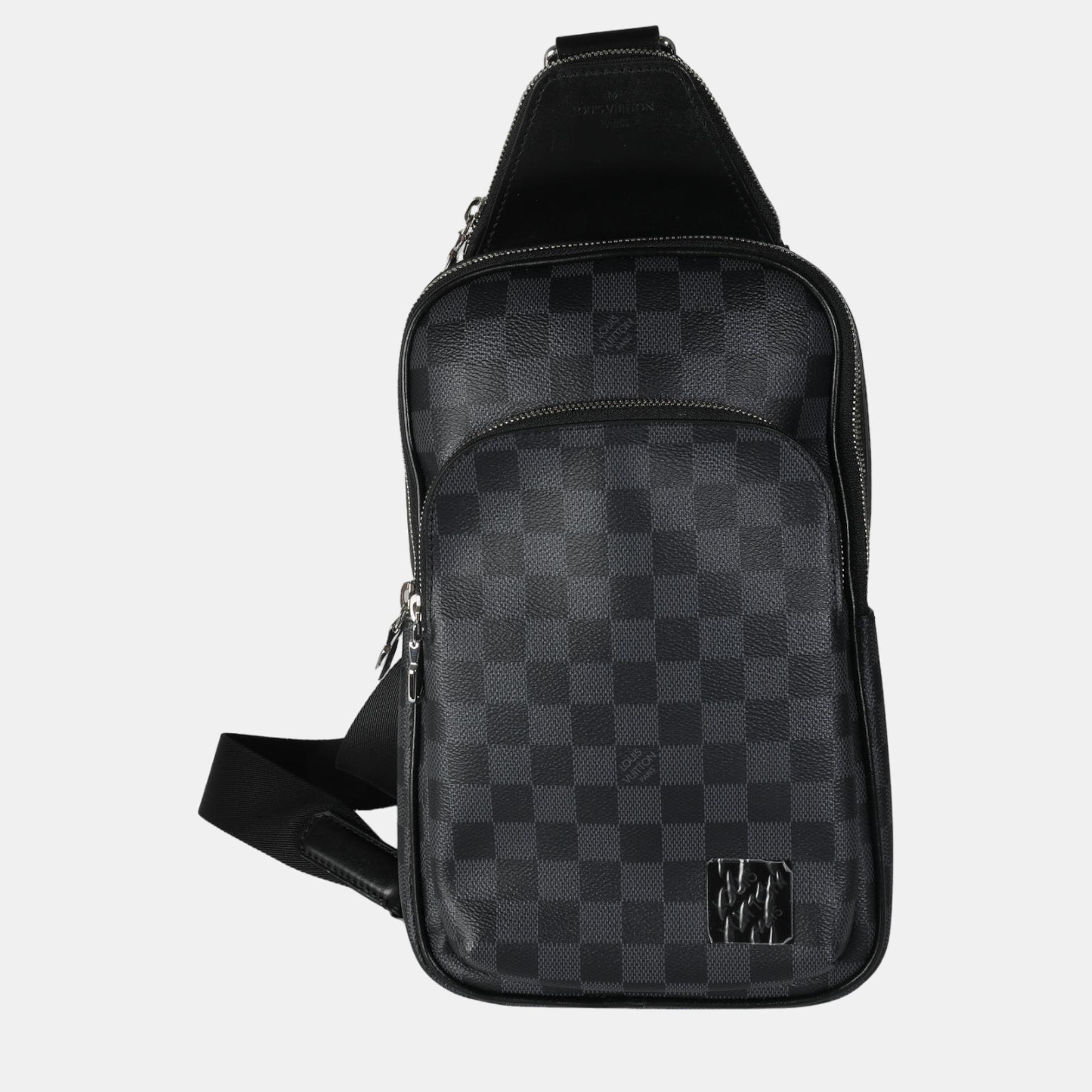 

Louis Vuitton Black Damier Ebene Canvas Avenue Sling Shoulder Bag