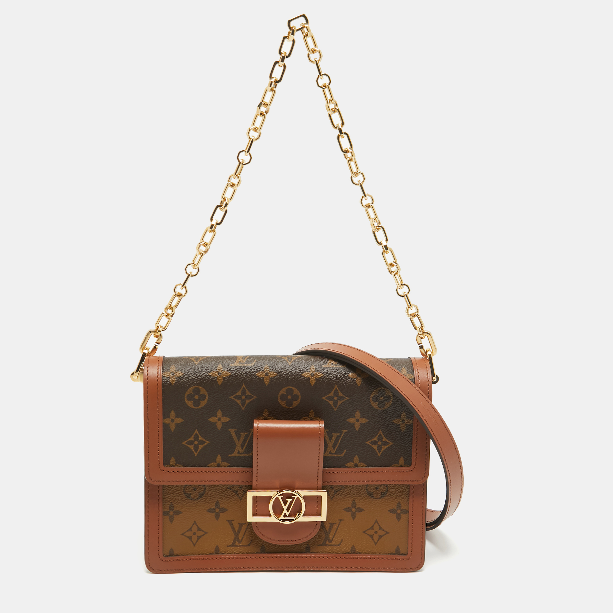 

Louis Vuitton Monogram/Monogram Reverse Canvas Dauphine MM Bag, Brown