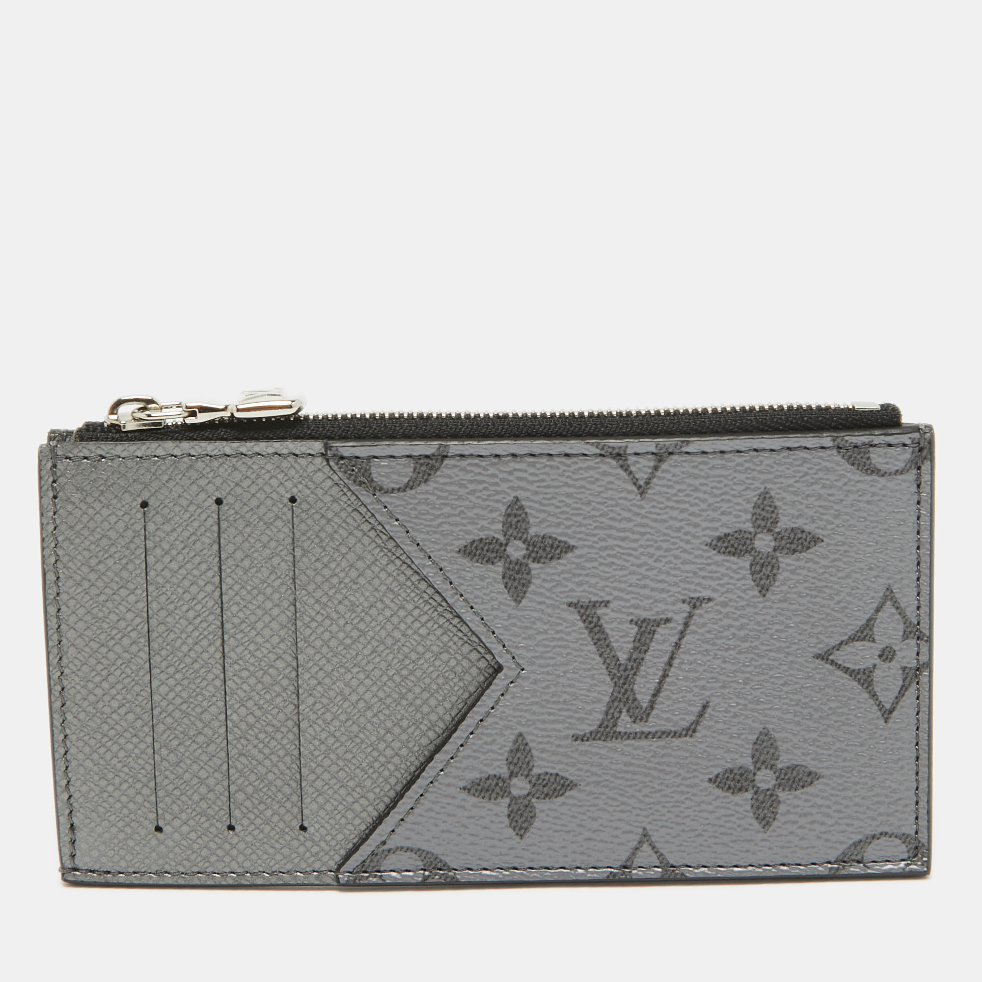 

Louis Vuitton Silver Monogram Canvas and Taiga Leather Coin Card Holder