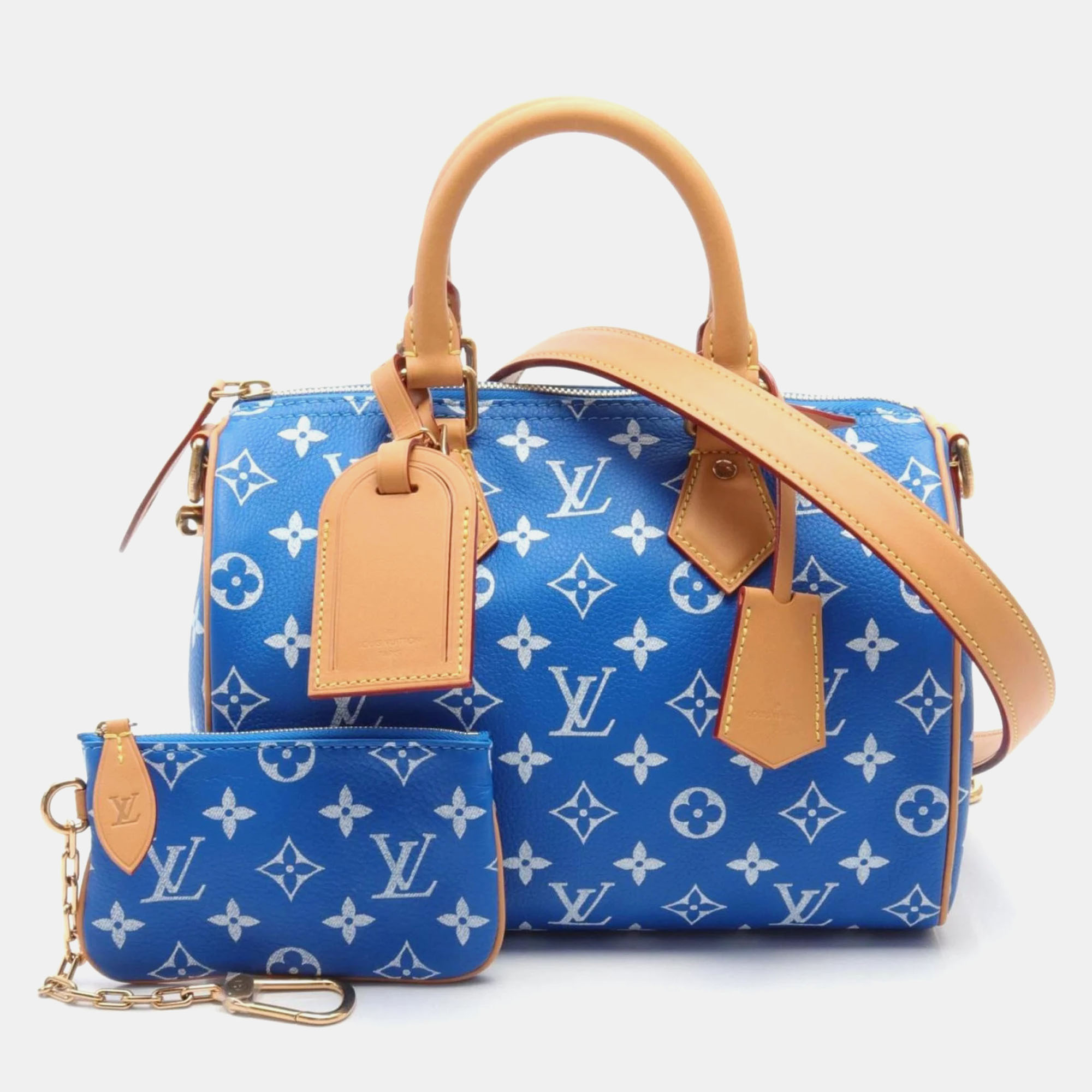 

Louis Vuitton Blue Monogram Canvas Speedy Bandouliere P9 Boston Bag