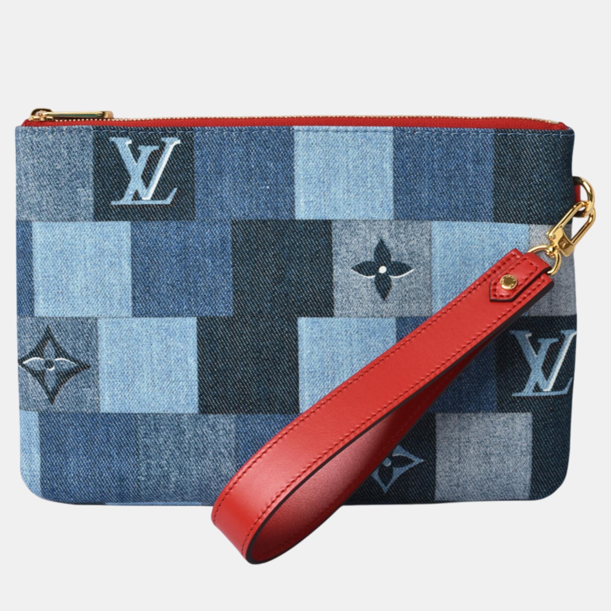 

Louis Vuitton Blue Denim Monogram City Pochette Clutch