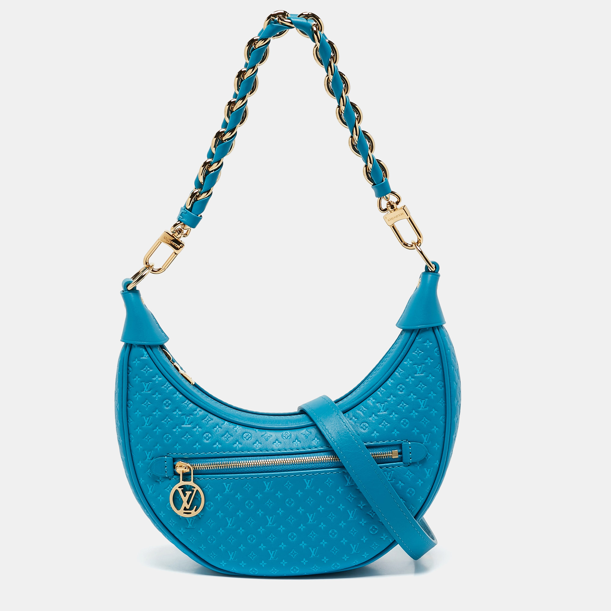 

Louis Vuitton Blue Nanogram Embossed Leather Loop Bag