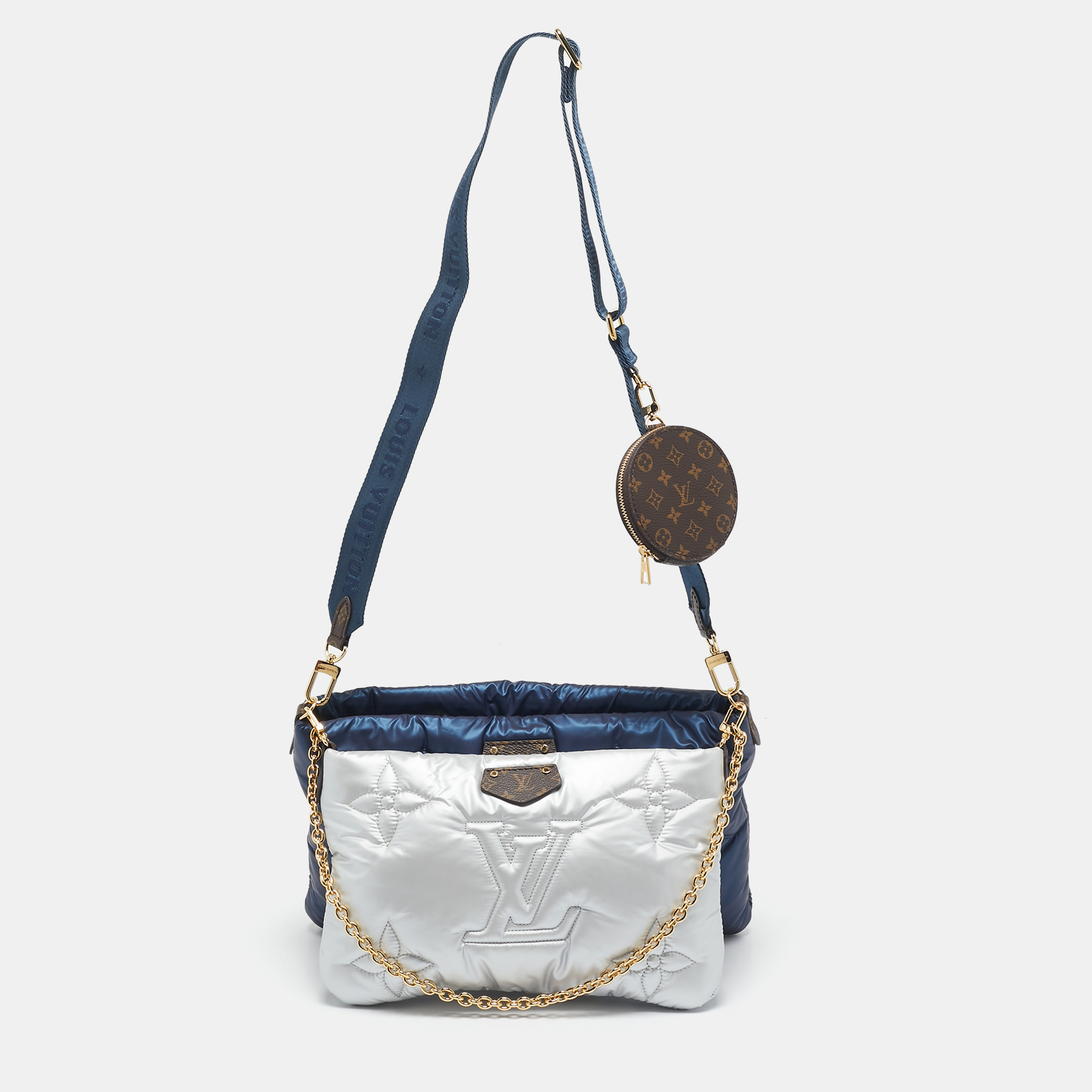 

Louis Vuitton Navy Blue/Silver Monogram Pillow Econyl Maxi Multi Pochette Accessoires Bag