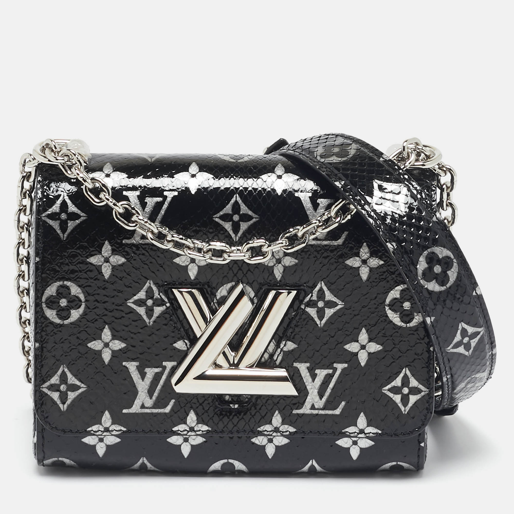 

Louis Vuitton Black/Silver Monogram Snakeskin Twist PM Bag