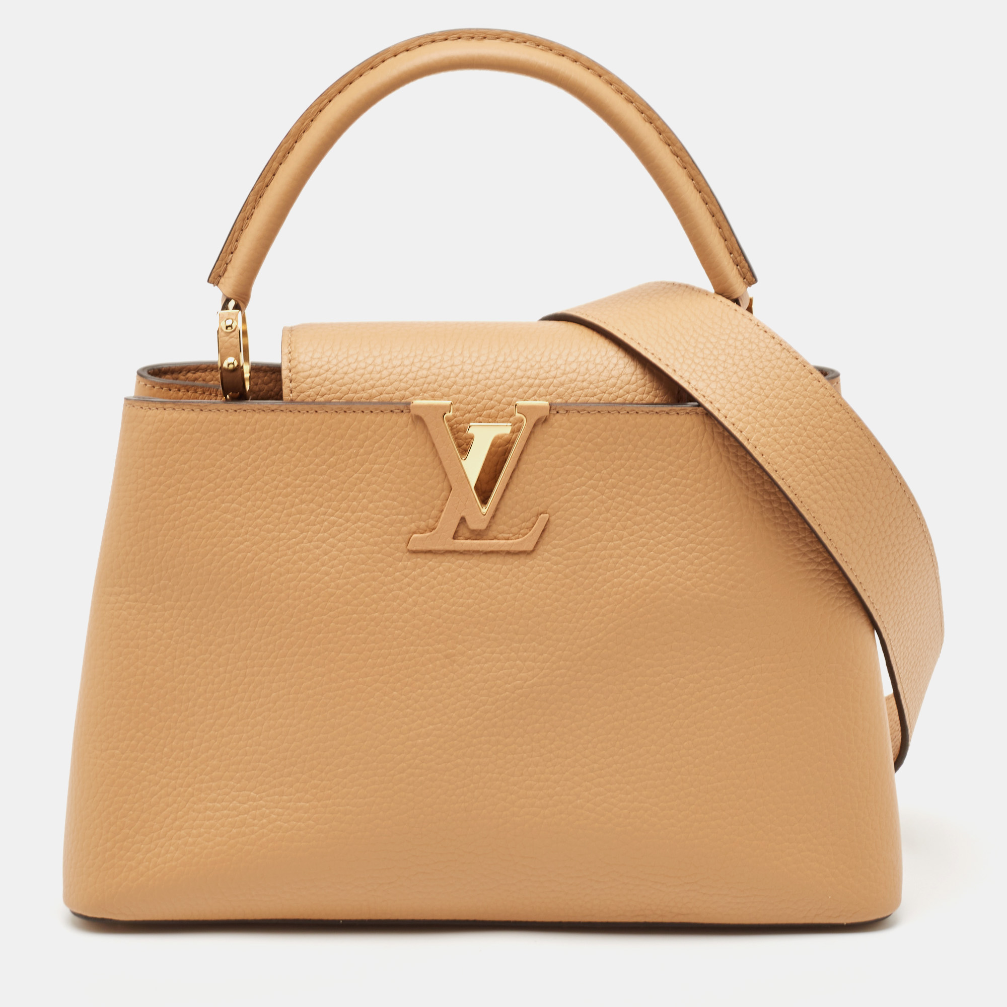 

Louis Vuitton Arizona Taurillon Leather Capucines MM Bag, Beige